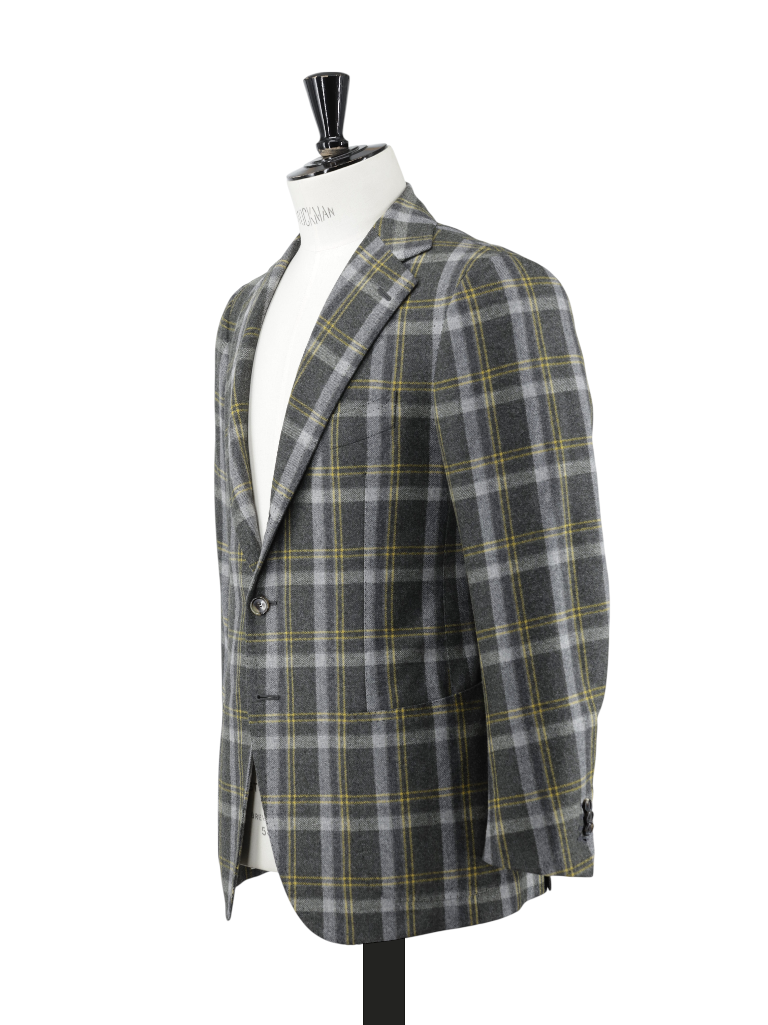 Cesare Attolini Grey & Sunflower Yellow Wool-Flannel Tartan Jacket