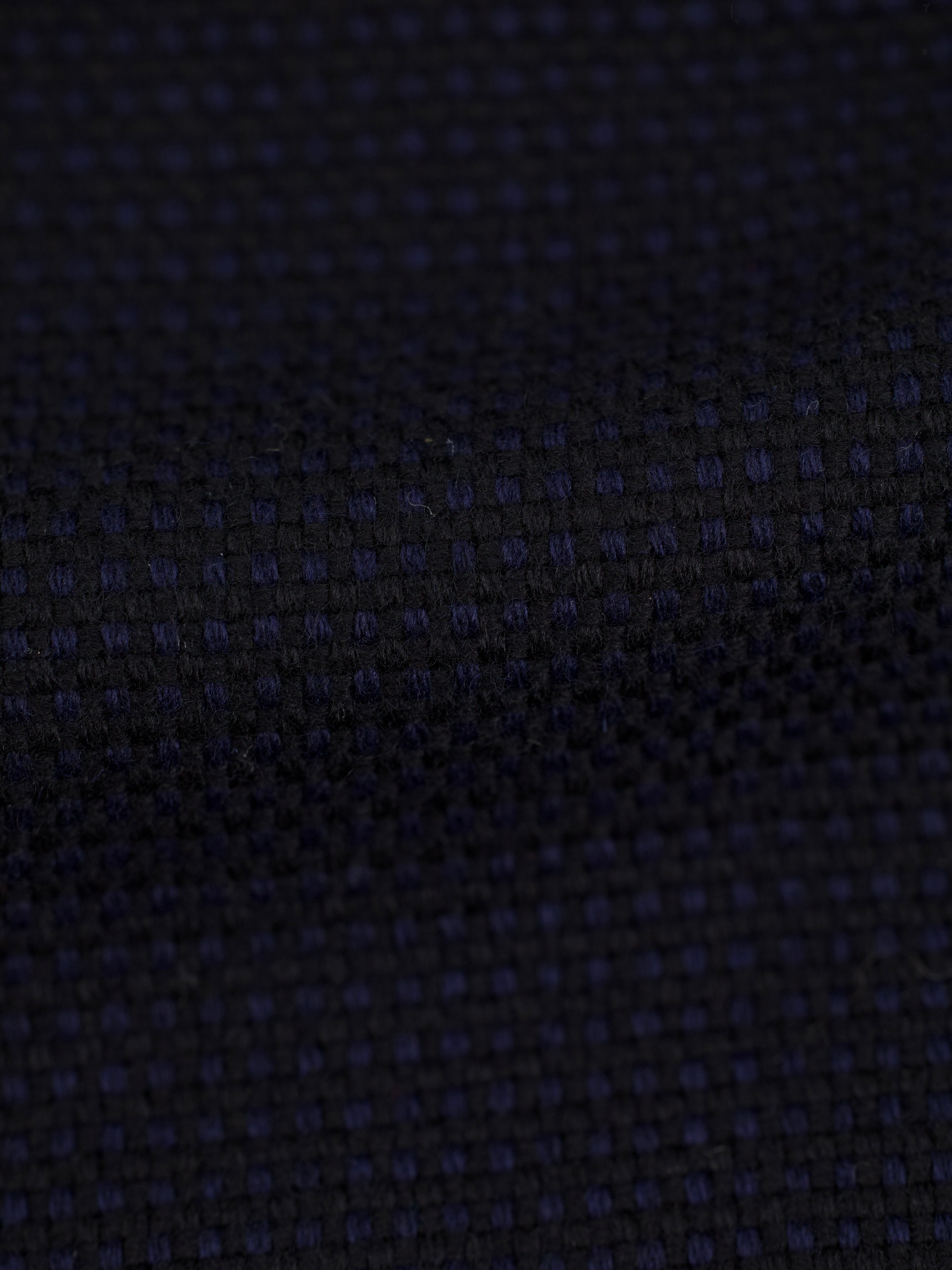 Cesare Attolini Navy Pure Cashmere Bicolor Micro-Pattern Covert Coat