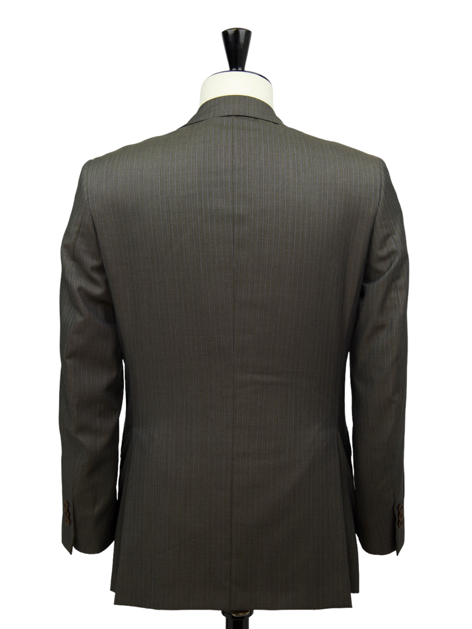 Brioni Dark Taupe Pinstripe Silk & Wool Secolo Suit