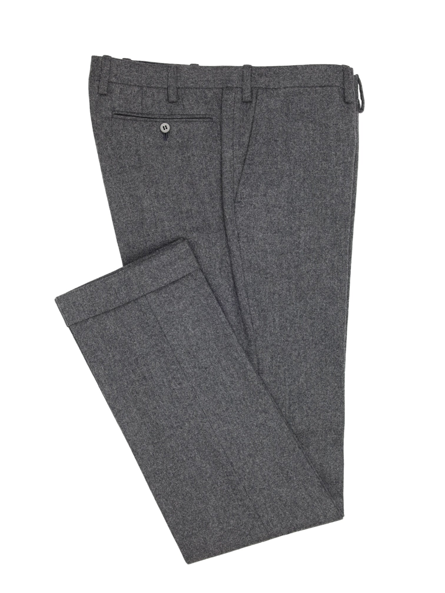 Kiton Grey Timeless Flannel Trousers