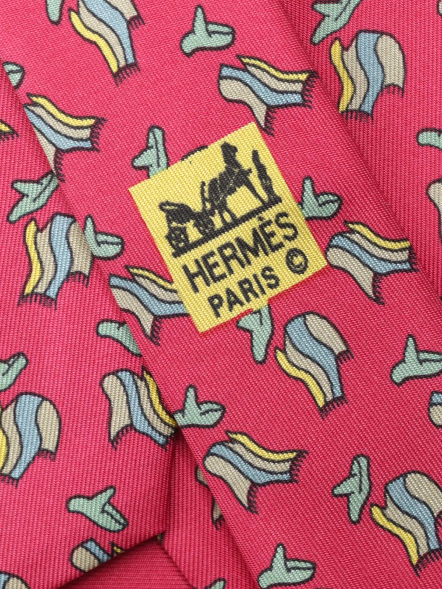 Hermès Red & Blue Silk "El-Bandito" Tie
