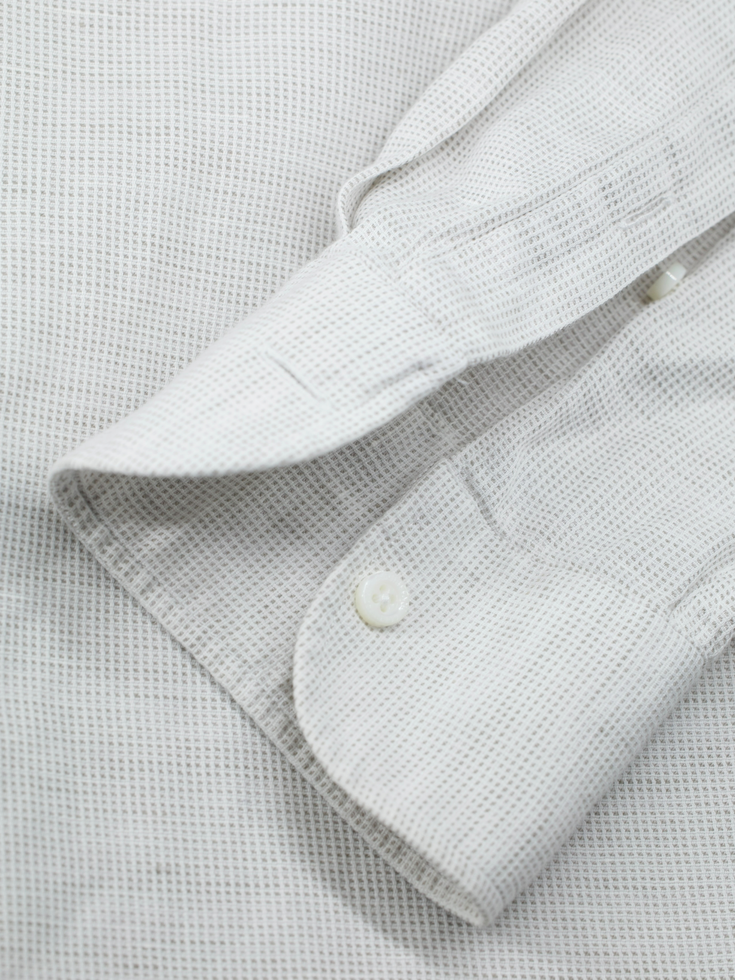 Corneliani ID Greige Cotton & Linen One-Piece-Collar Shirt
