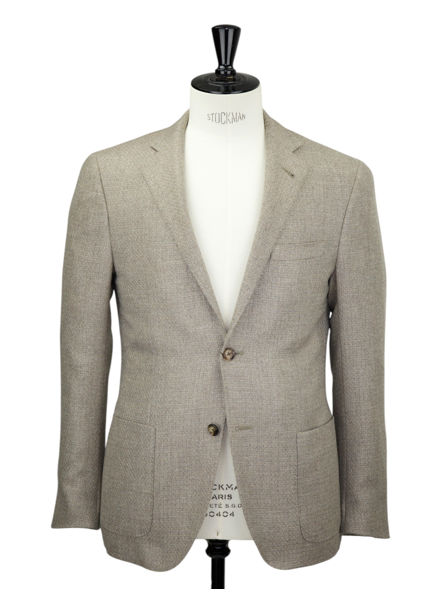 Corneliani Greige Pure Cashmere Micro-Pattern Jacket