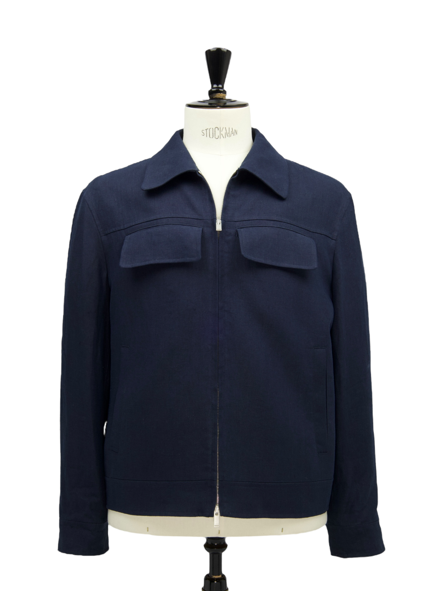 Lardini Navy Linen Harrington Jacket