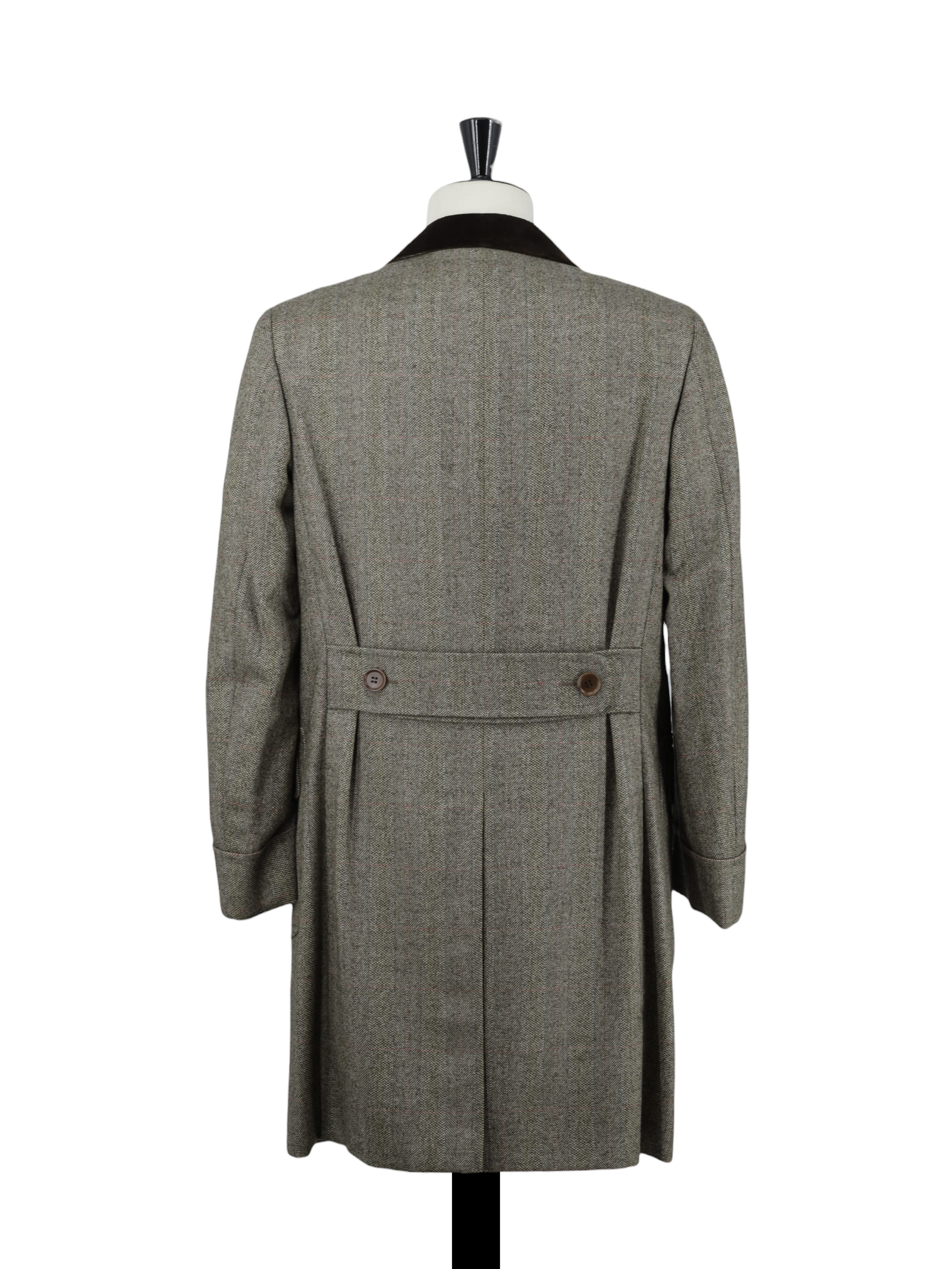 Canali Brown & Multicolor Pure Wool British-Style Covert Coat