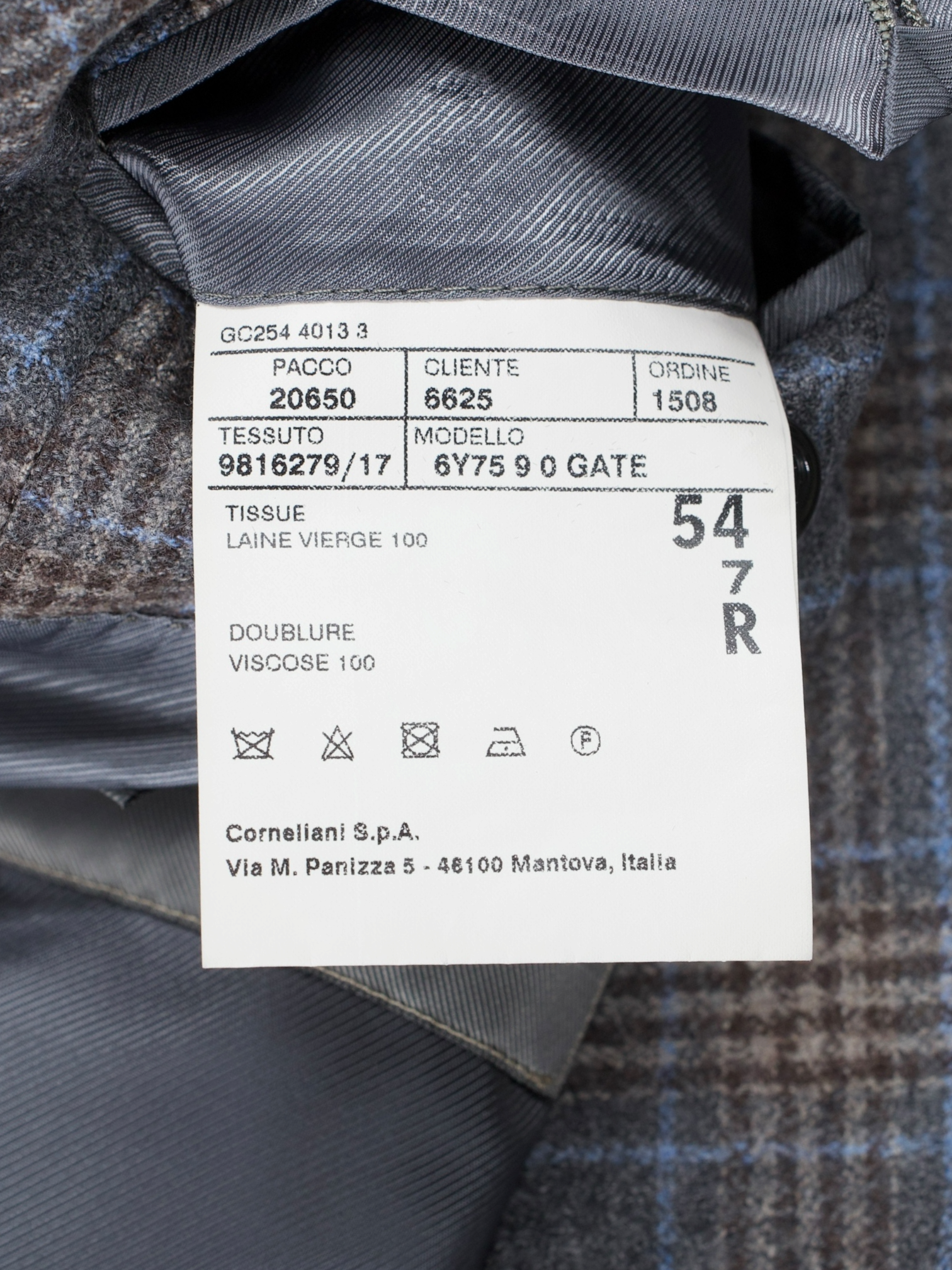 Corneliani Brown & Light Blue Wool-Flannel Overcheck Jacket