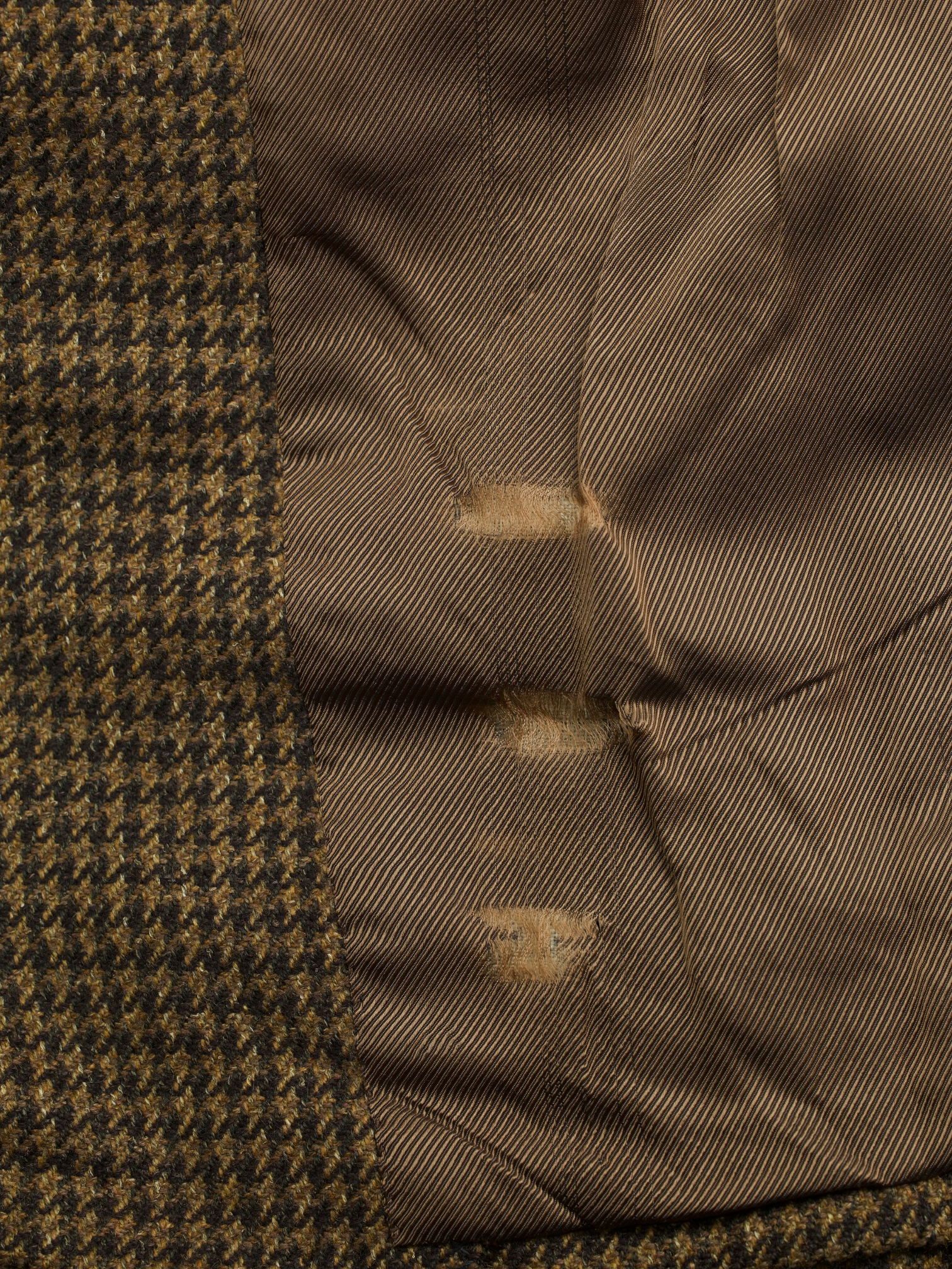 Kiton Golden Brown Pure-Wool Pied de Poule Jacket