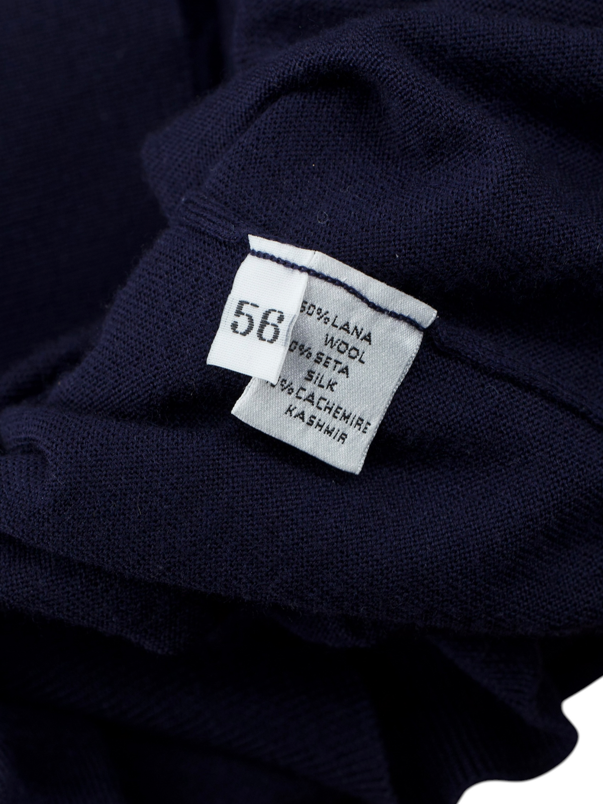 Doriani Navy Wool, Silk & Cashmere Full-Zip Cardigan