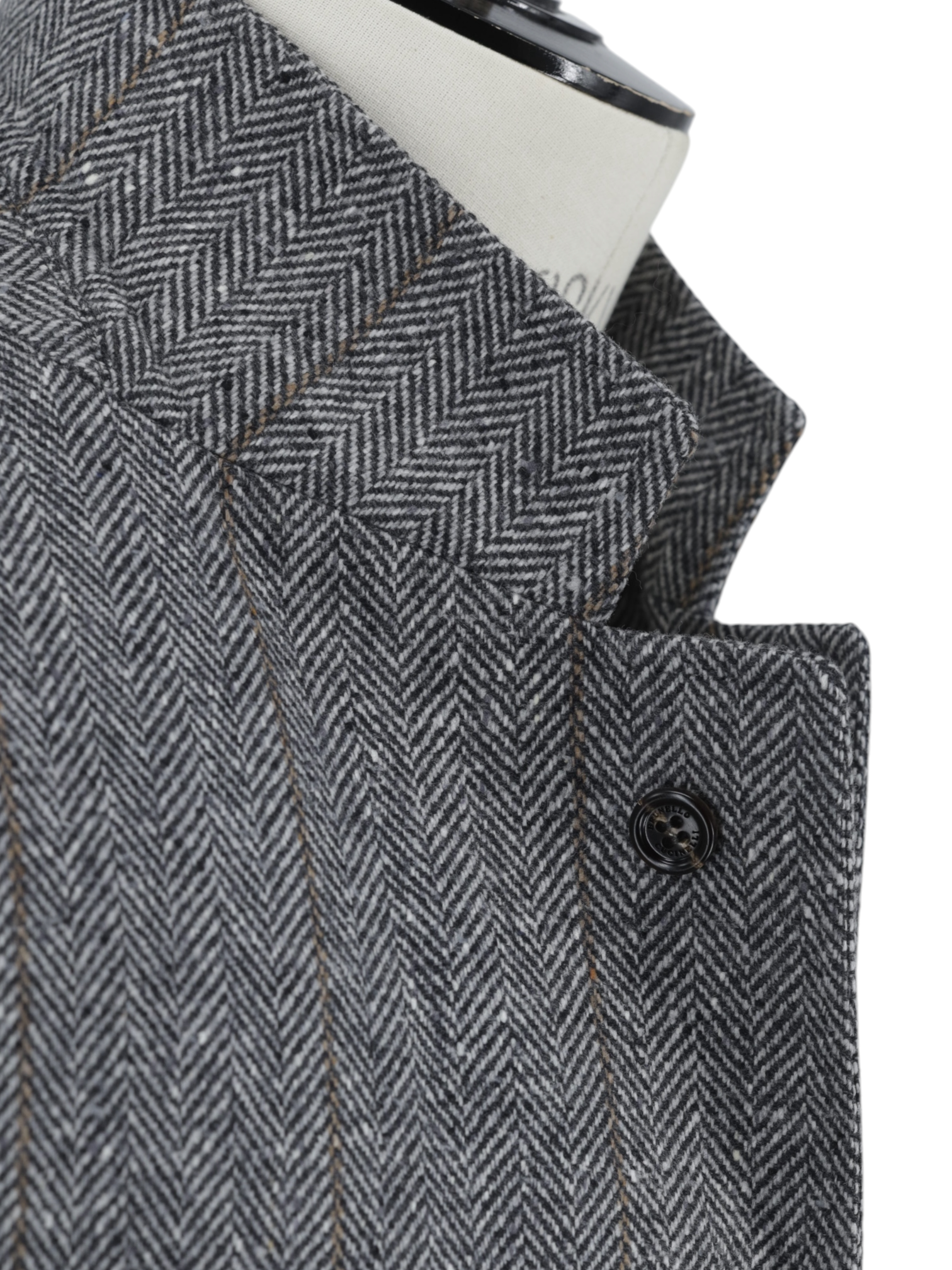 Brunello Cucinelli Grey Wool & Cashmere Herringbone & Overcheck Jacket