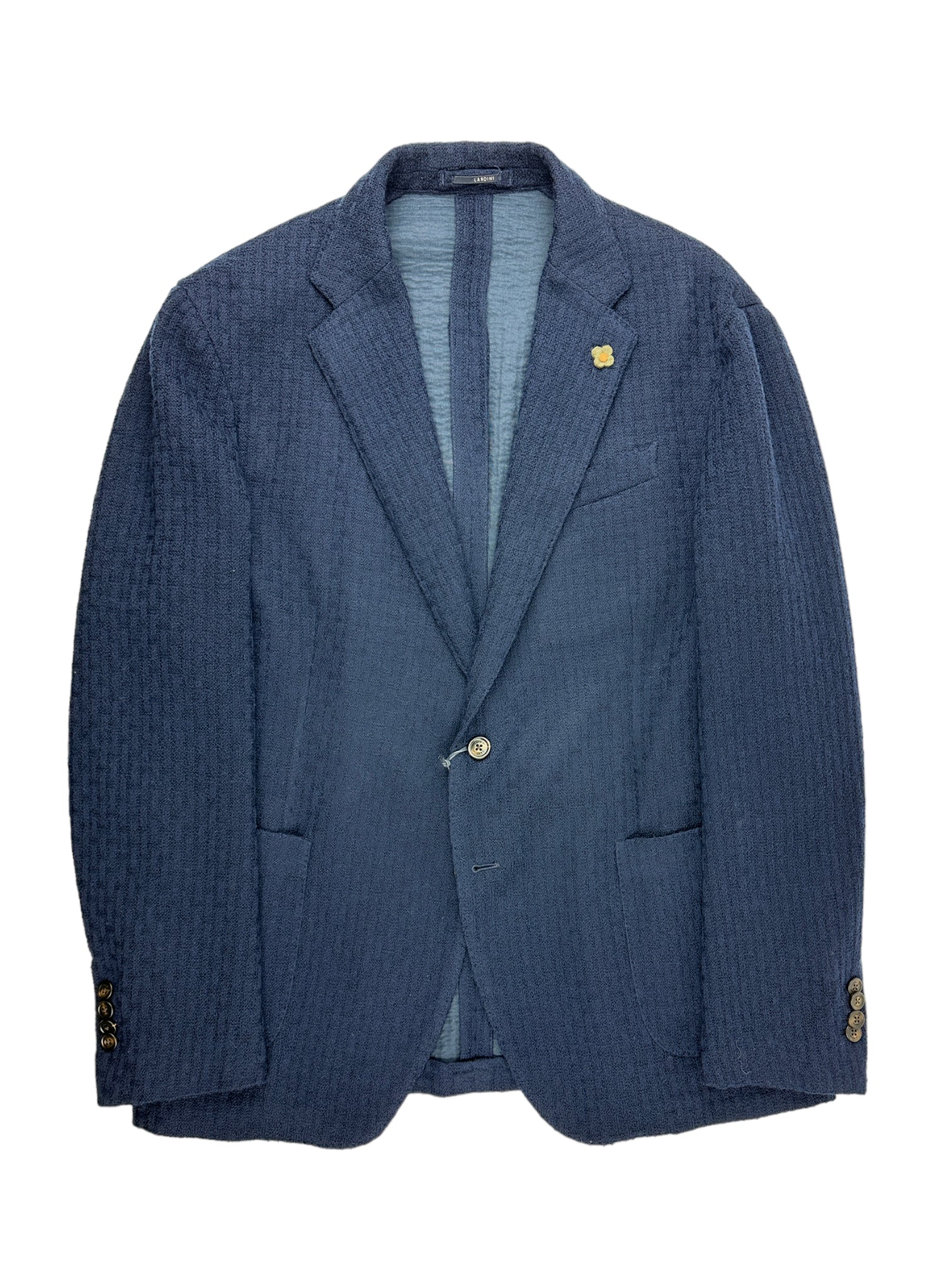Lardini Navy Liknit Knitted Jacket