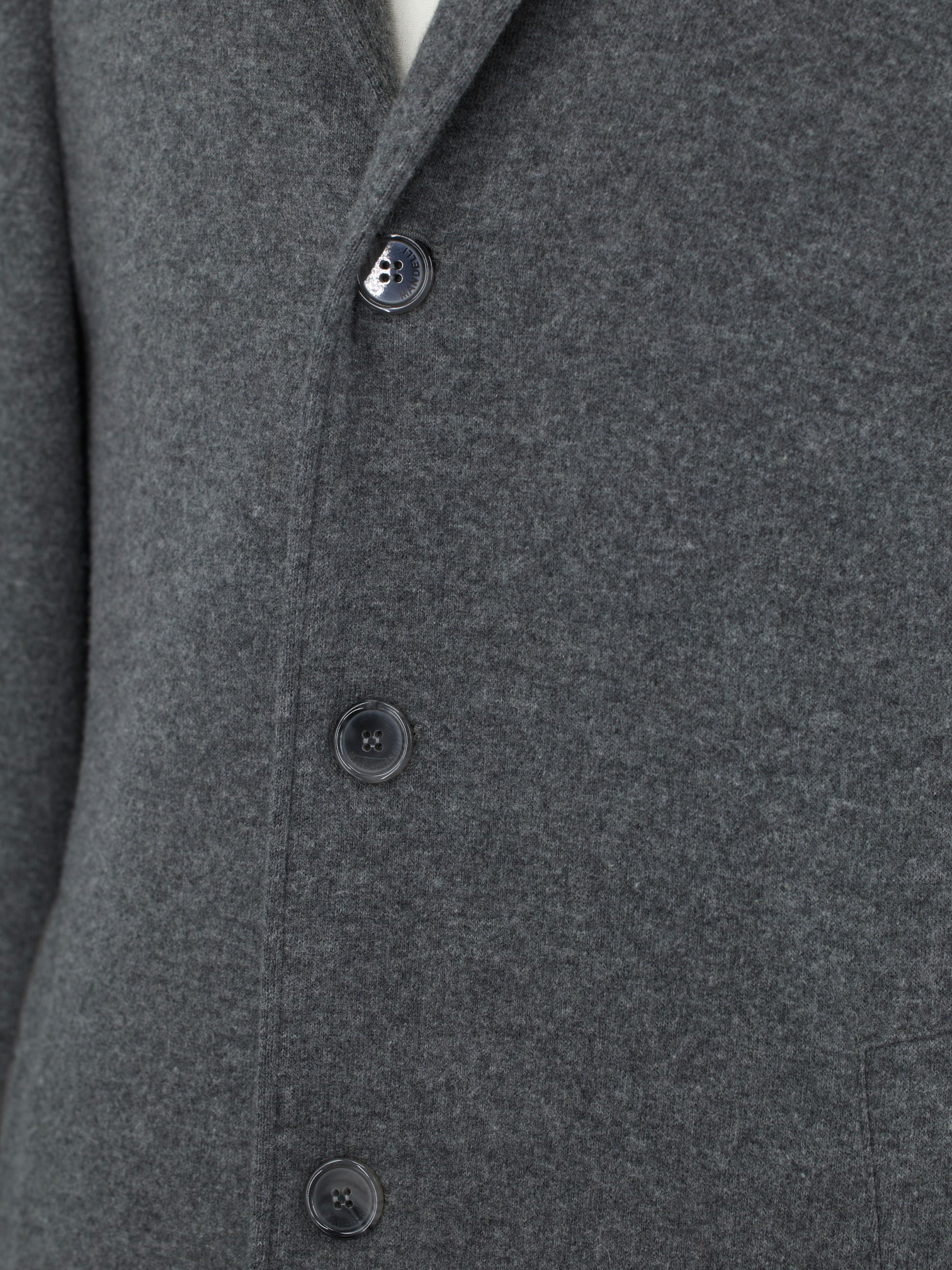 Mandelli Grey Double-Faced Cashmere & Stretch Castorino-Fur Collar Coat