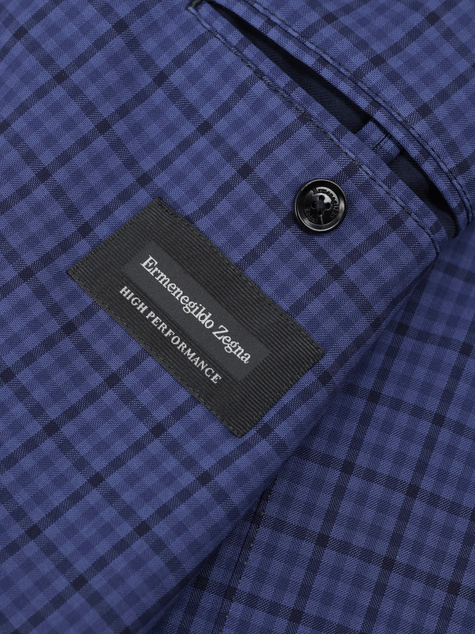 Ermenegildo Zegna Royal Blue "High Performance" Wool Checkered Jacket