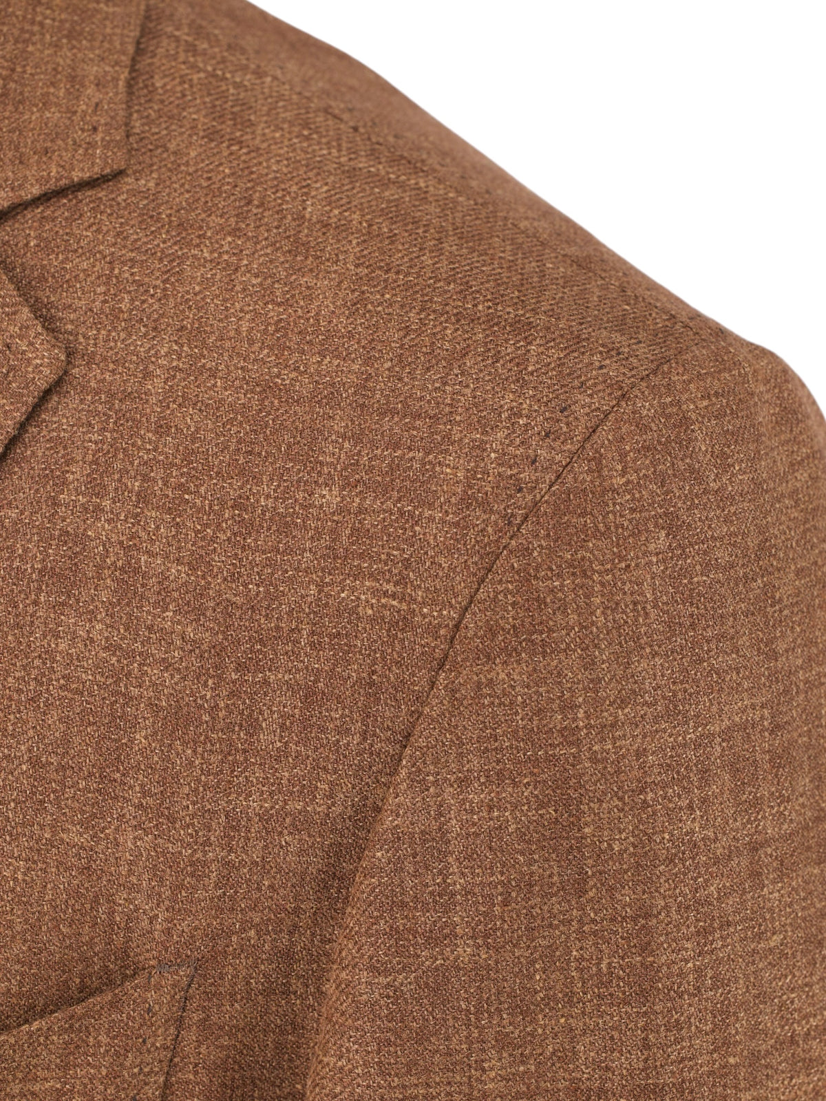 Rubinacci Tobacco Brown Silk, Linen & Wool Unconstructed Jacket