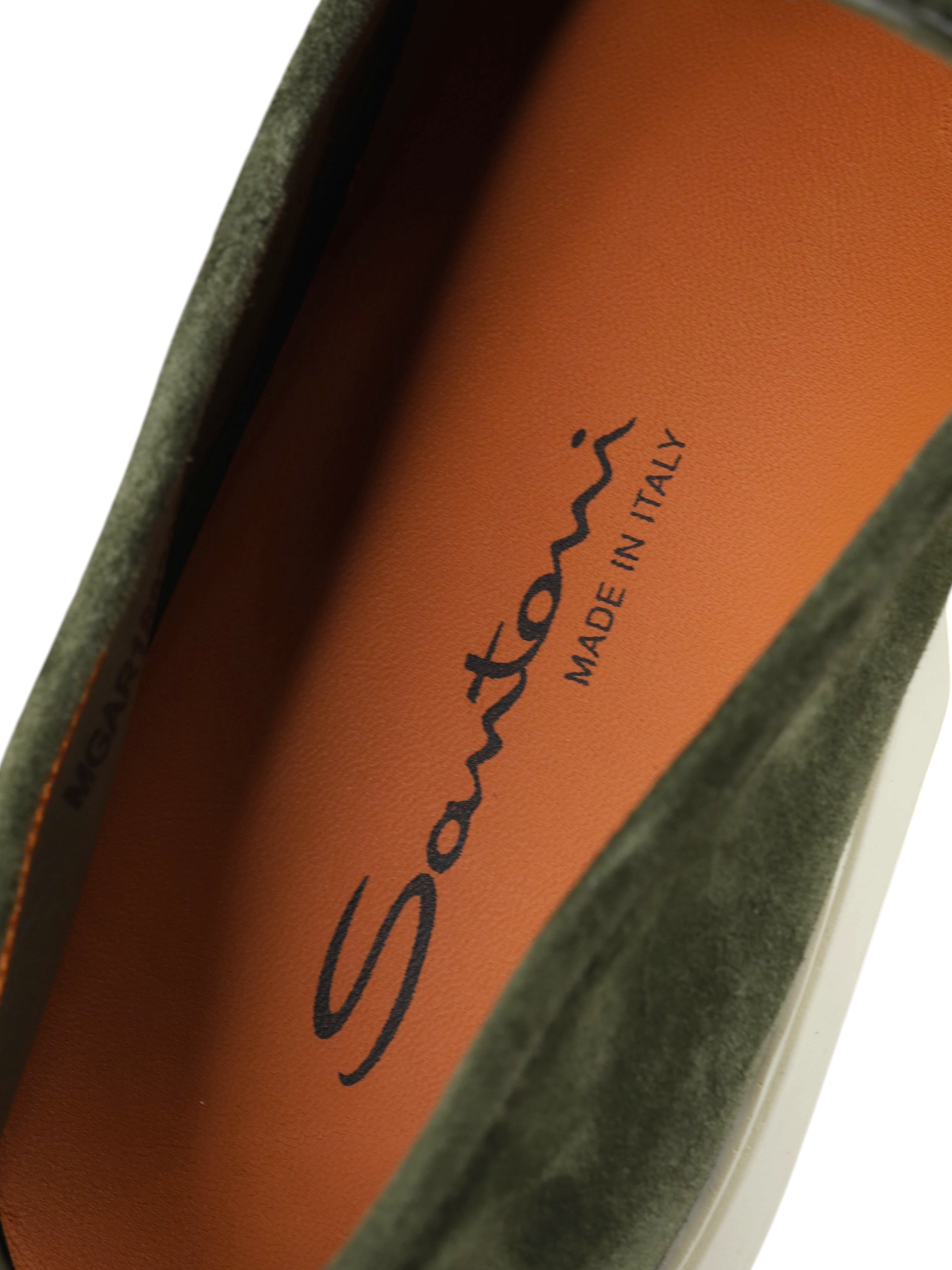 Santoni Olive Green Suede Malibu Loafer