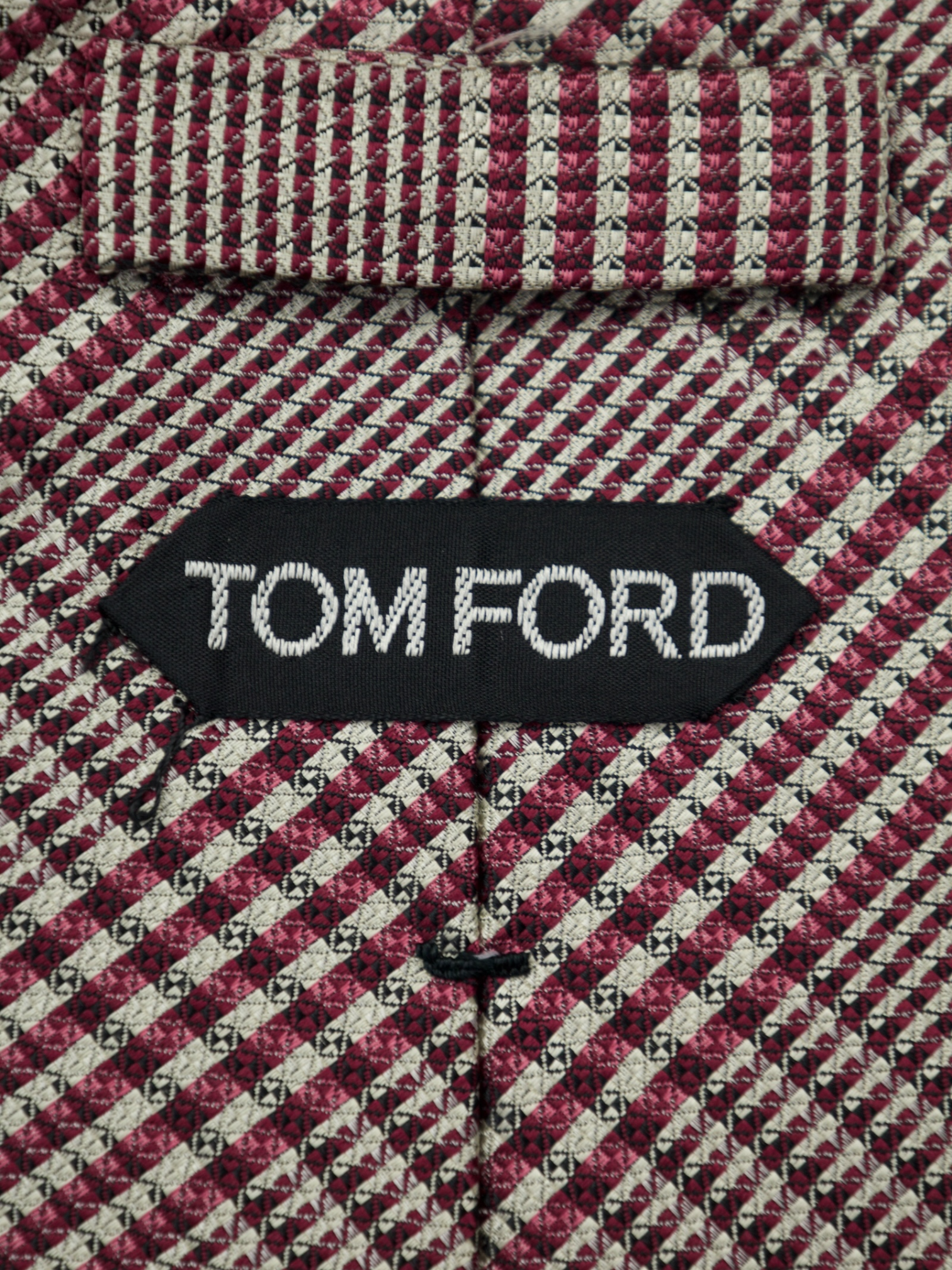 Tom Ford Burgundy Glencheck Silk Tie