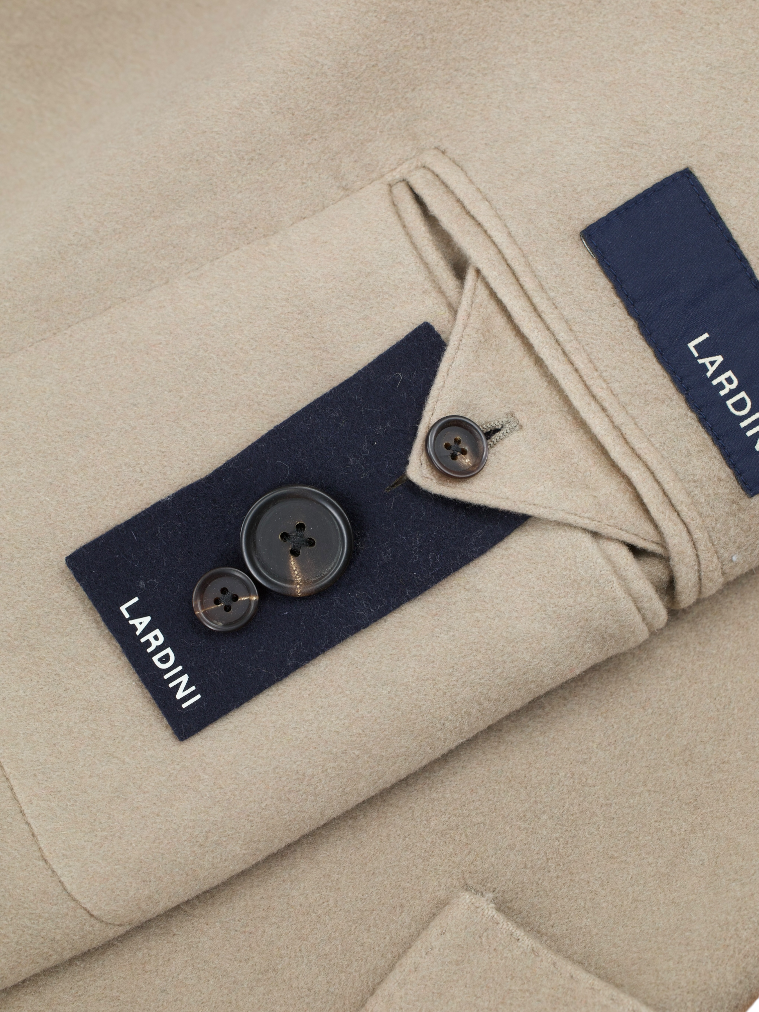 Lardini Light Brown Double Breasted Pure-Cashmere Overcoat