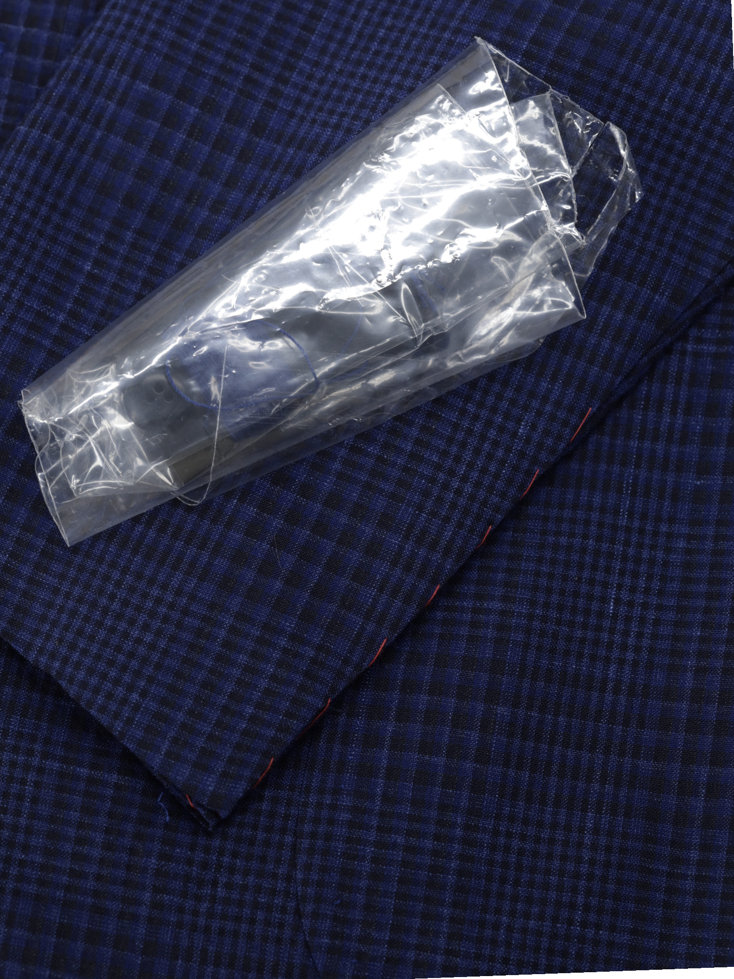 Isaia Cobalt Blue Wool, Silk & Linen Shadow-Check Amalfi Jacket
