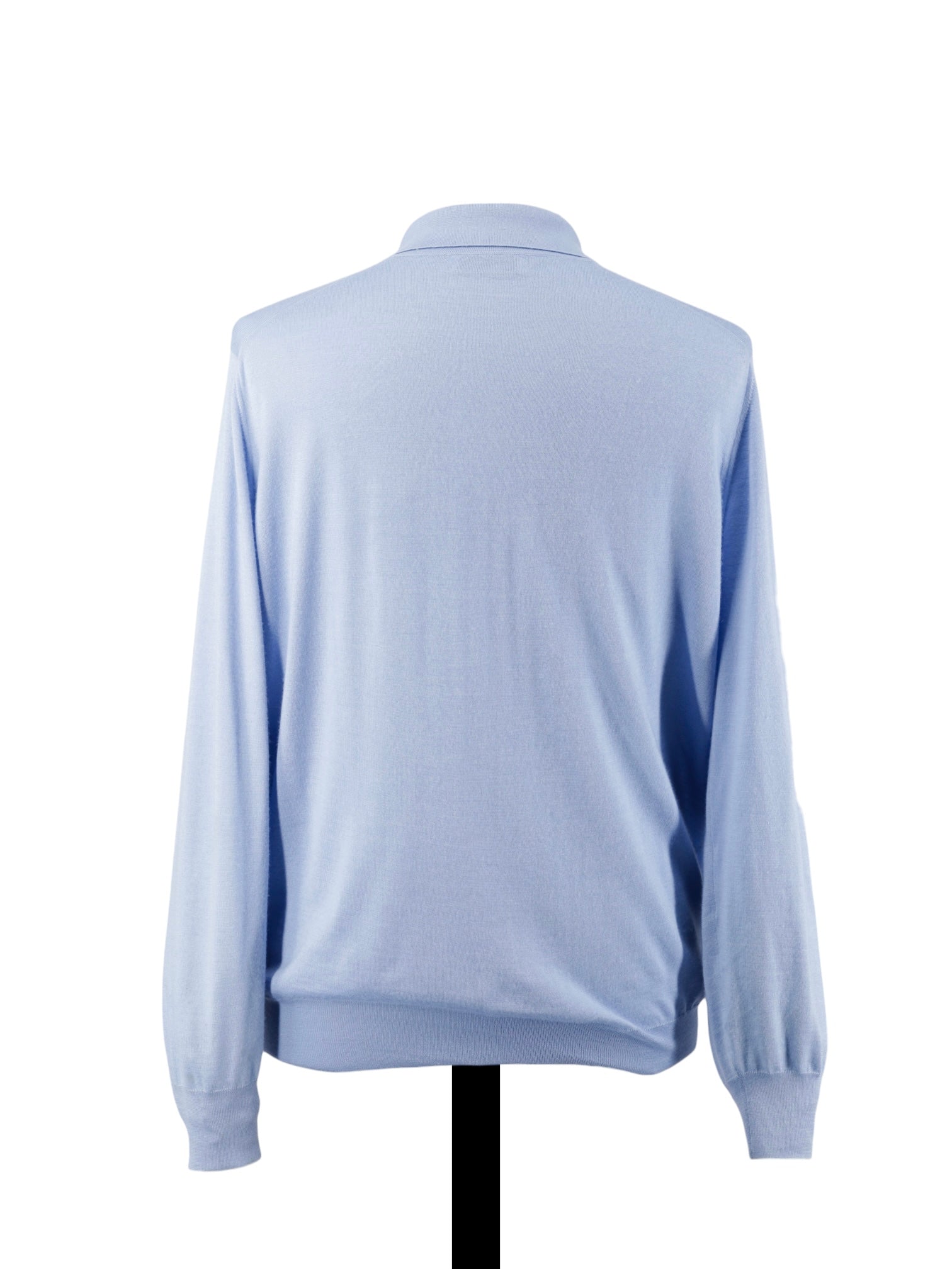 Brunello Cucinelli Light Blue Cashmere & Silk Long-Sleeve Polo