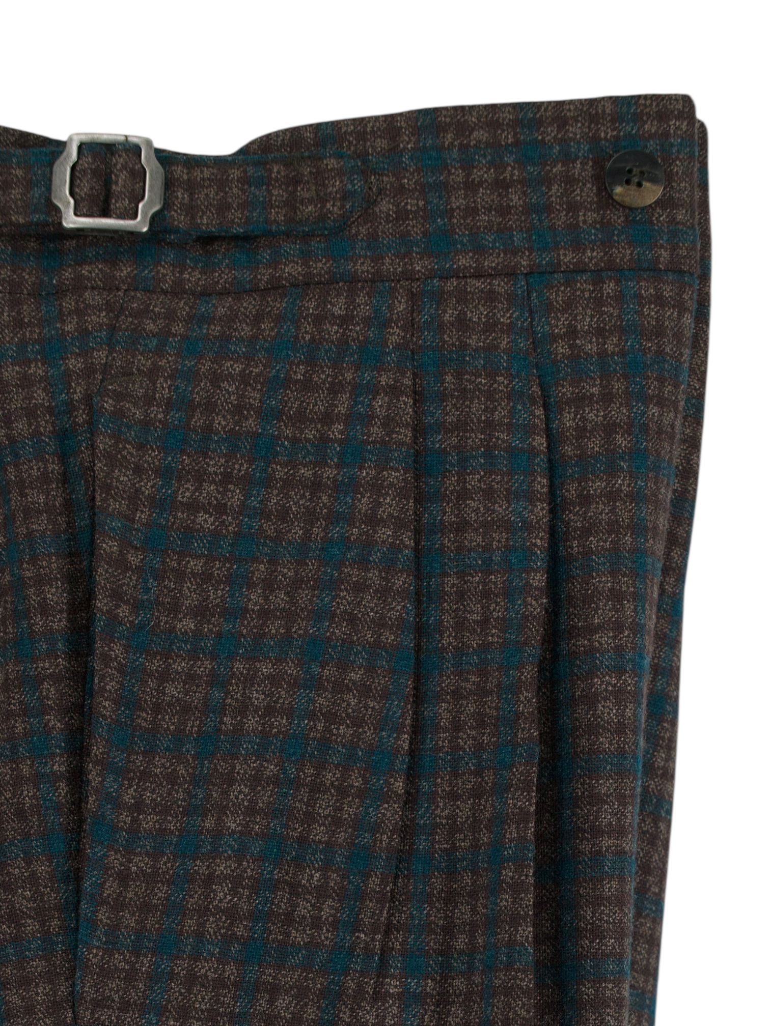 Stile Latino Brown & Petrol Tweed Wool Trousers