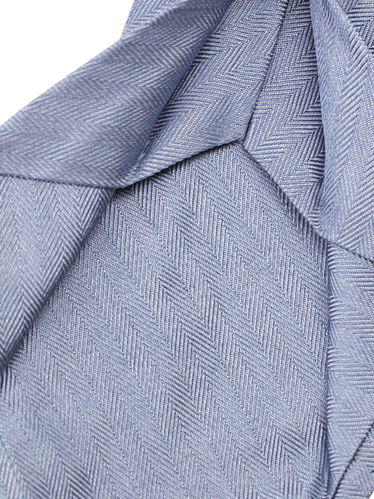 Kiton 5-Fold Steel Grey Silk Herringbone Tie