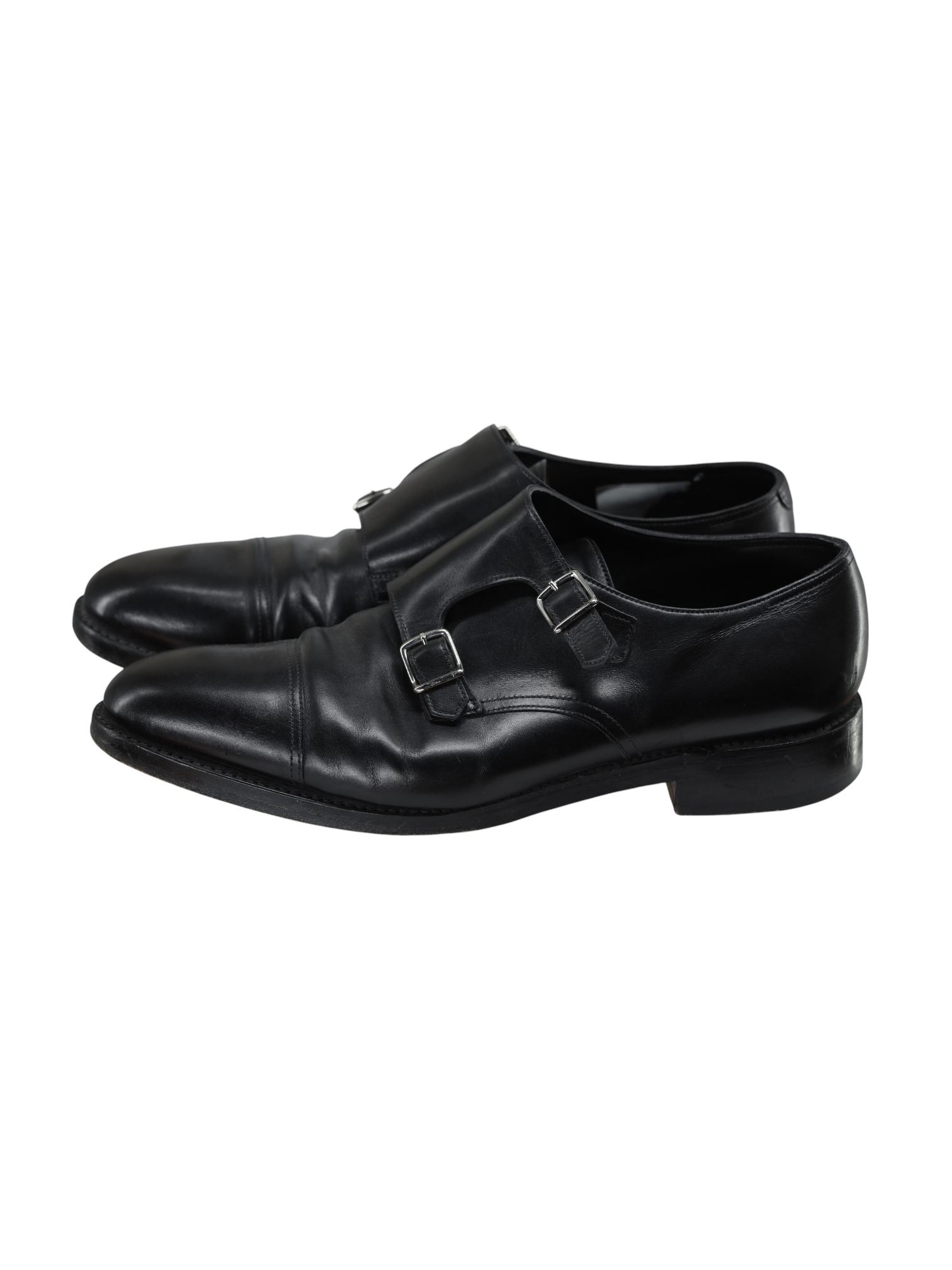 John Lobb Black Calfleather William Double-Monk Straps