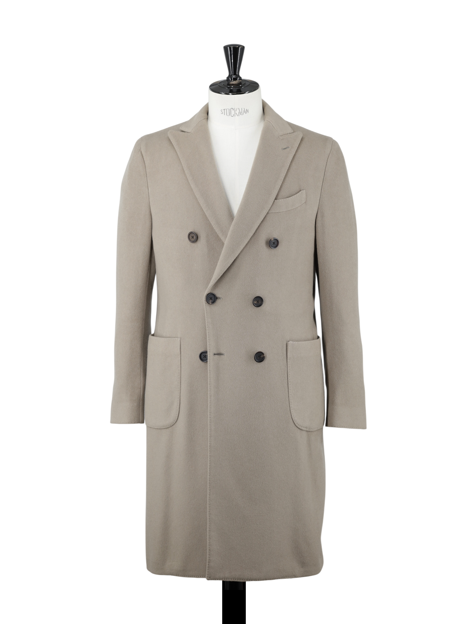 Lardini Light Brown Double Breasted Pure-Cashmere Overcoat