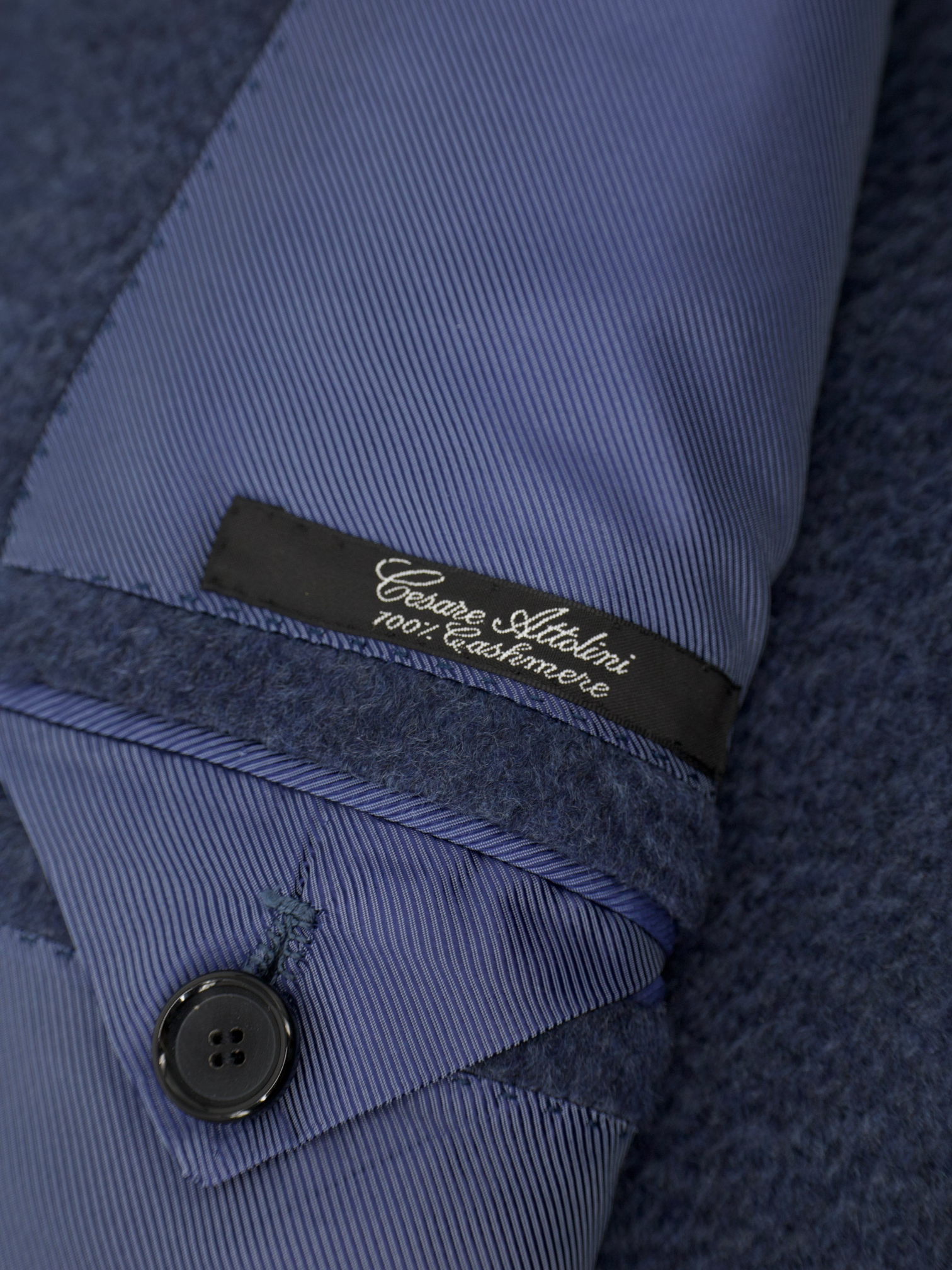 Cesare Attolini Steel Blue Pure Cashmere Double Breasted Sartorial Polo Coat