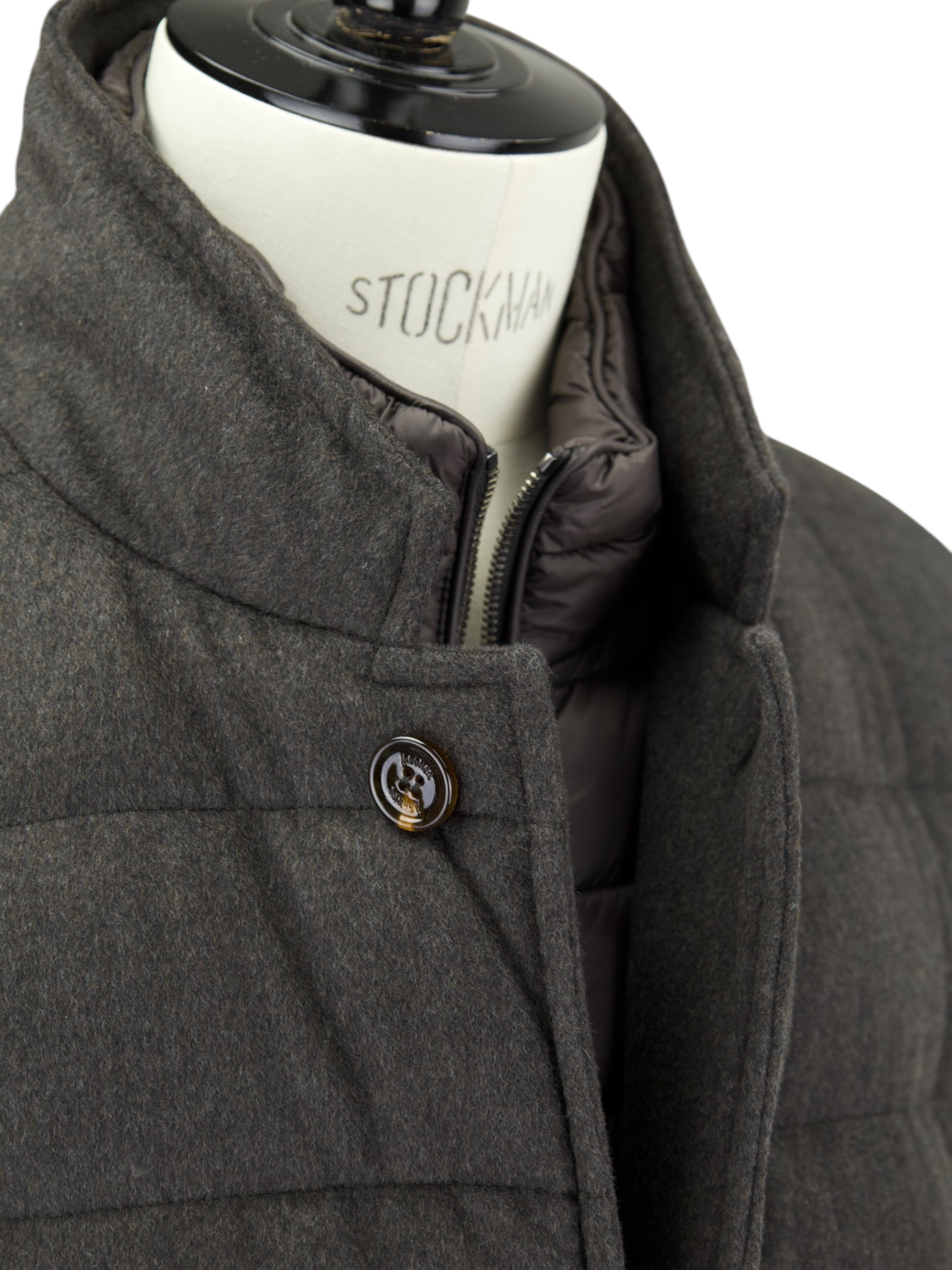 MooRER Dark Brown Wool & Cashmere Quilted "Costanzo" Parka