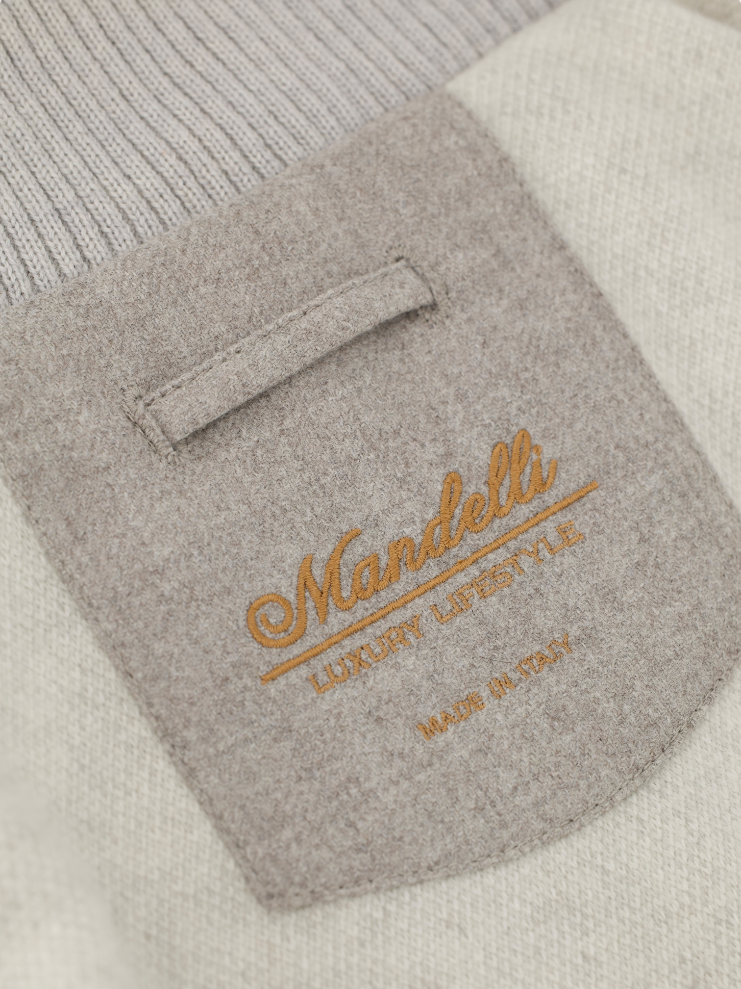 Mandelli Light Grey Softshell & Cashmere Lining Bomberjacket