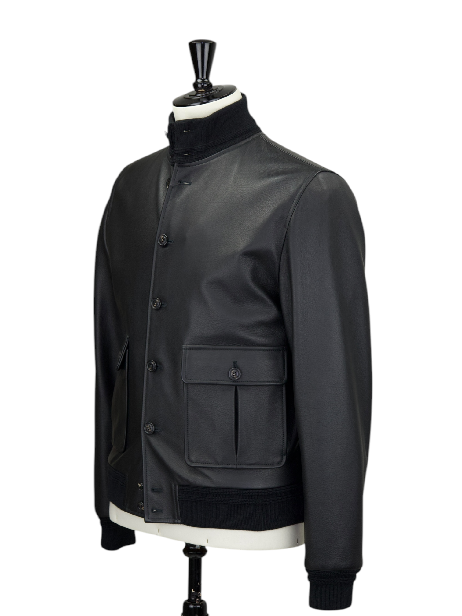 Valstar x Loro Piana Black Leather & Cashmere Lining Valstarino Jacket