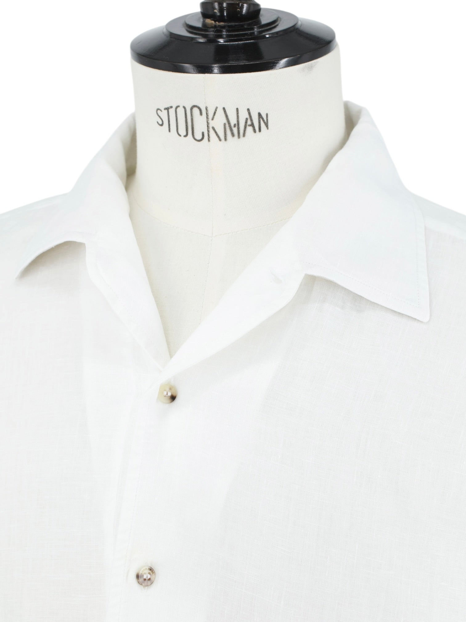 Loro Piana White Pure Linen Pop-Over André Shirt