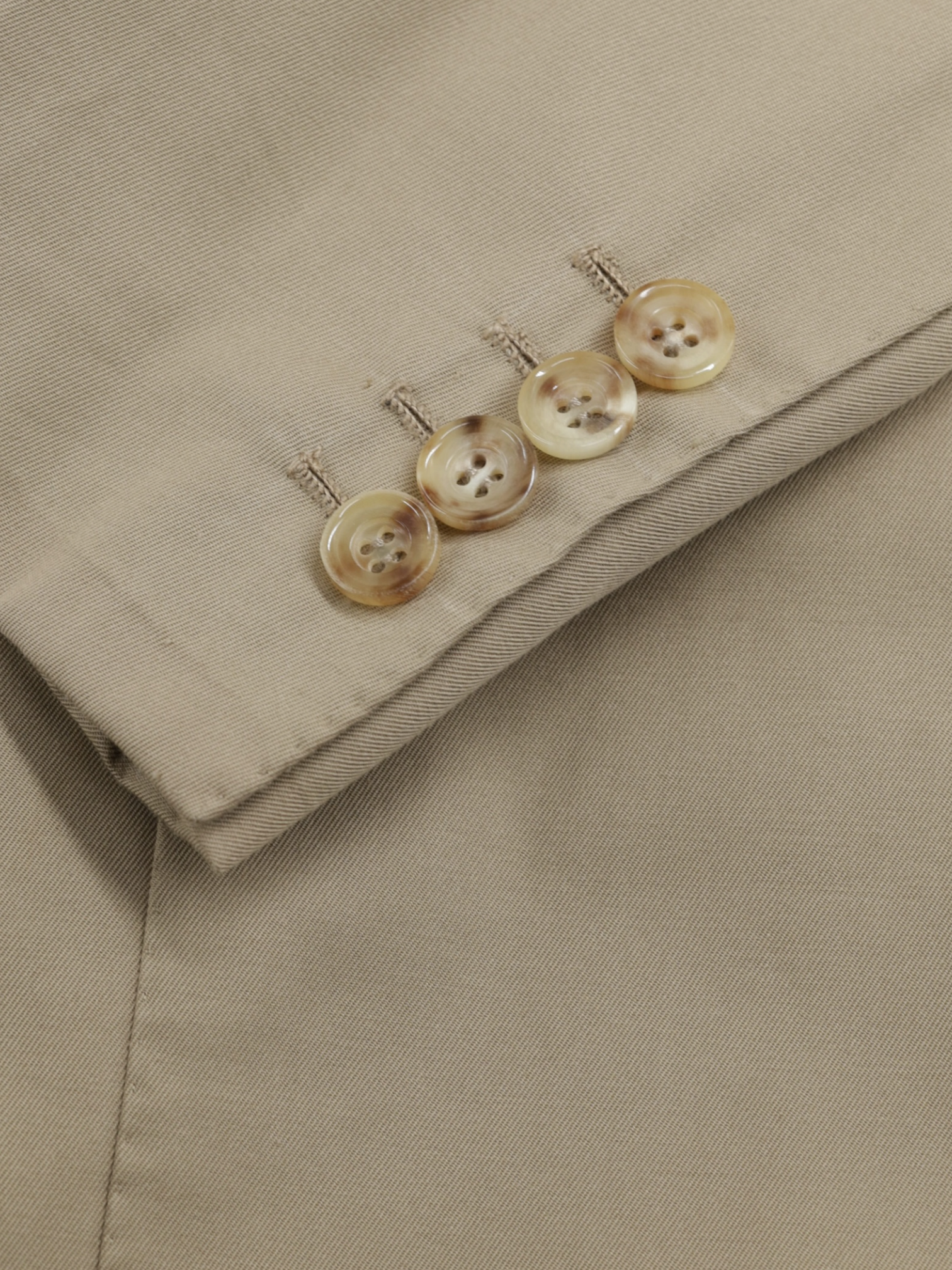 Kiton Khaki Pure Cotton-Twill Sartorial Summer Suit