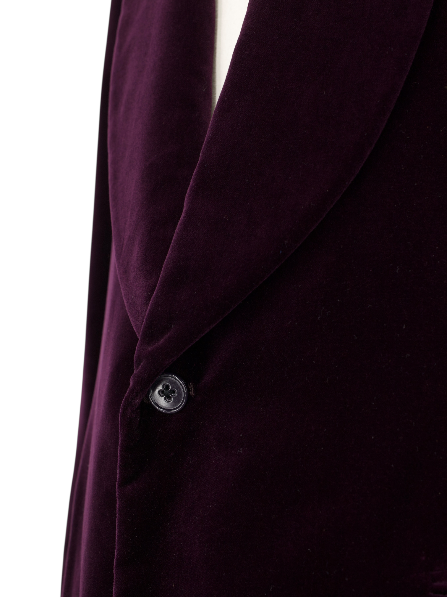 Ralph Lauren Purple Label Aubergine Cotton Velvet Smoking Jacket