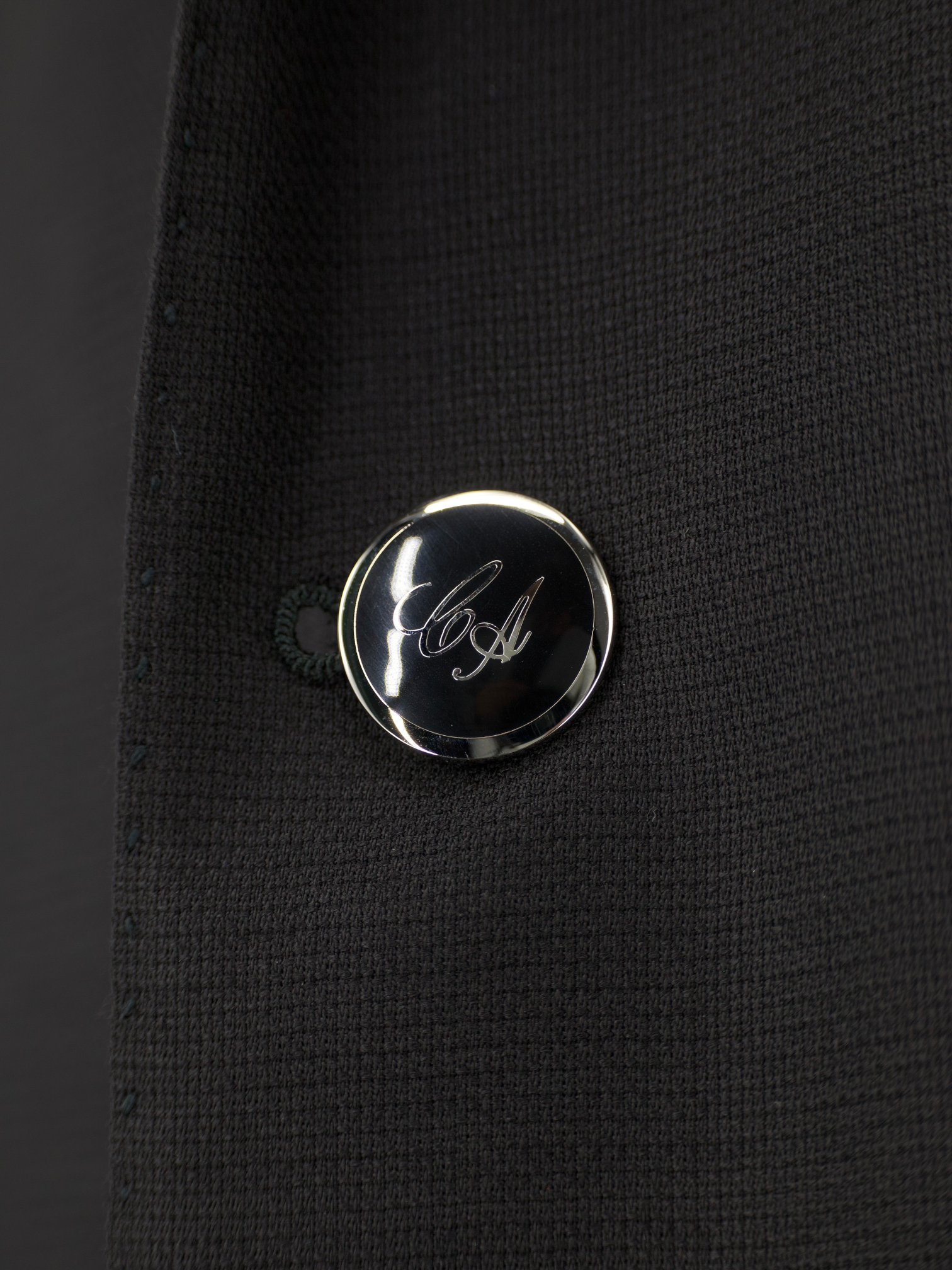 Cesare Attolini Black Super 130's Hopsack Blazer Jacket