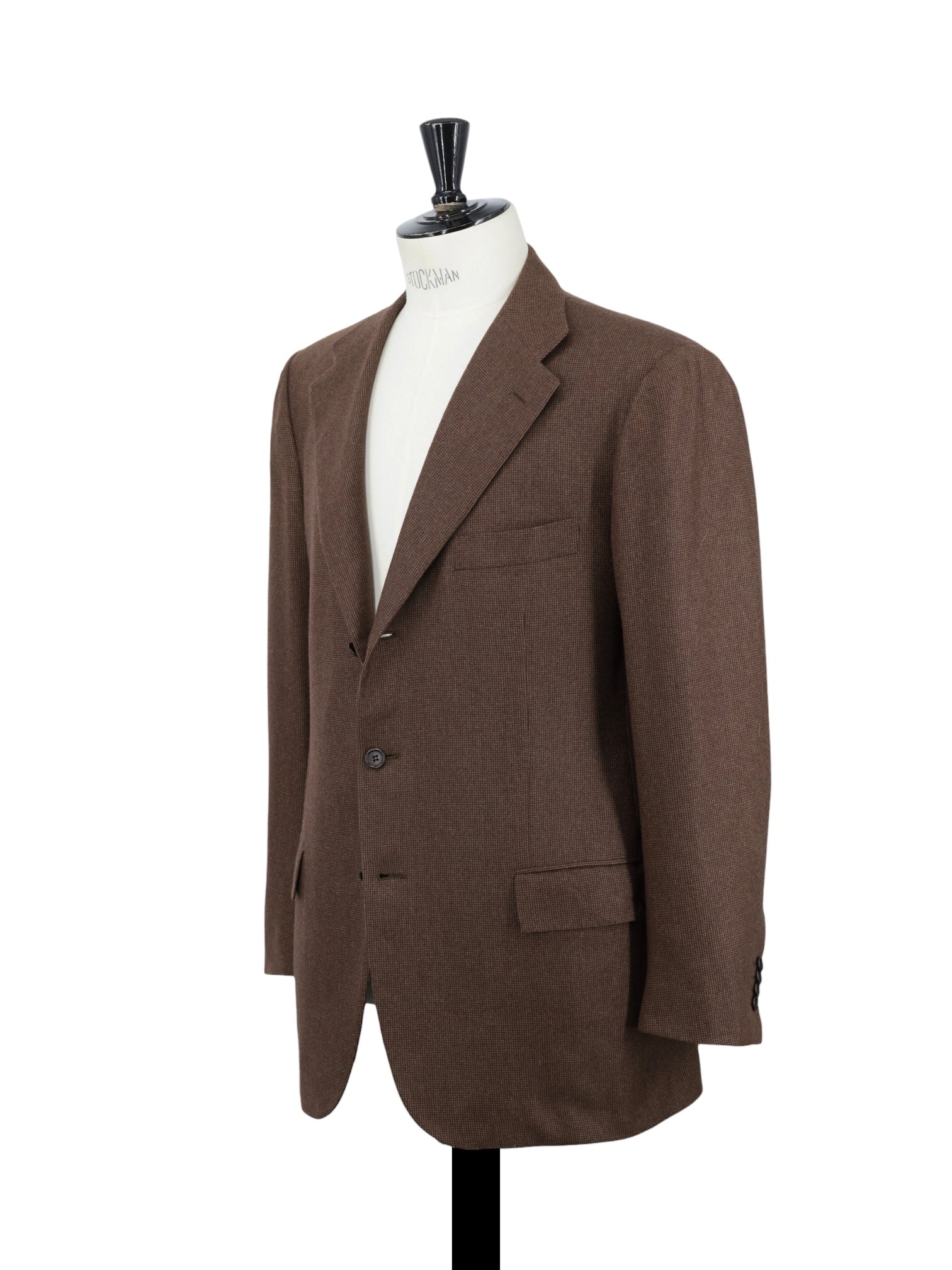 Kiton Brown Pure Cashmere Micro-Pattern Winter Jacket
