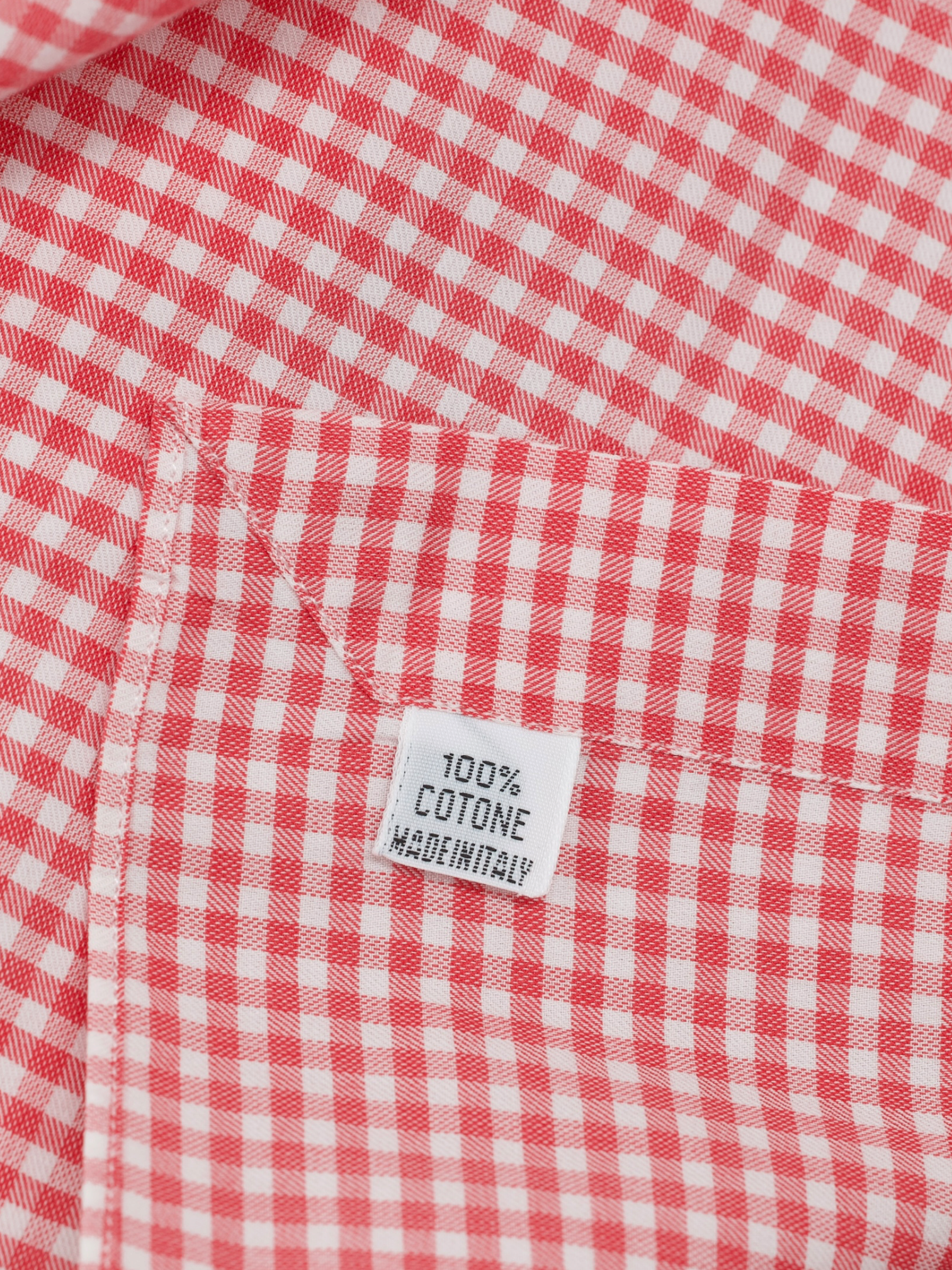 Finamore Soft Red & White Cotton Gingham Check Shirt