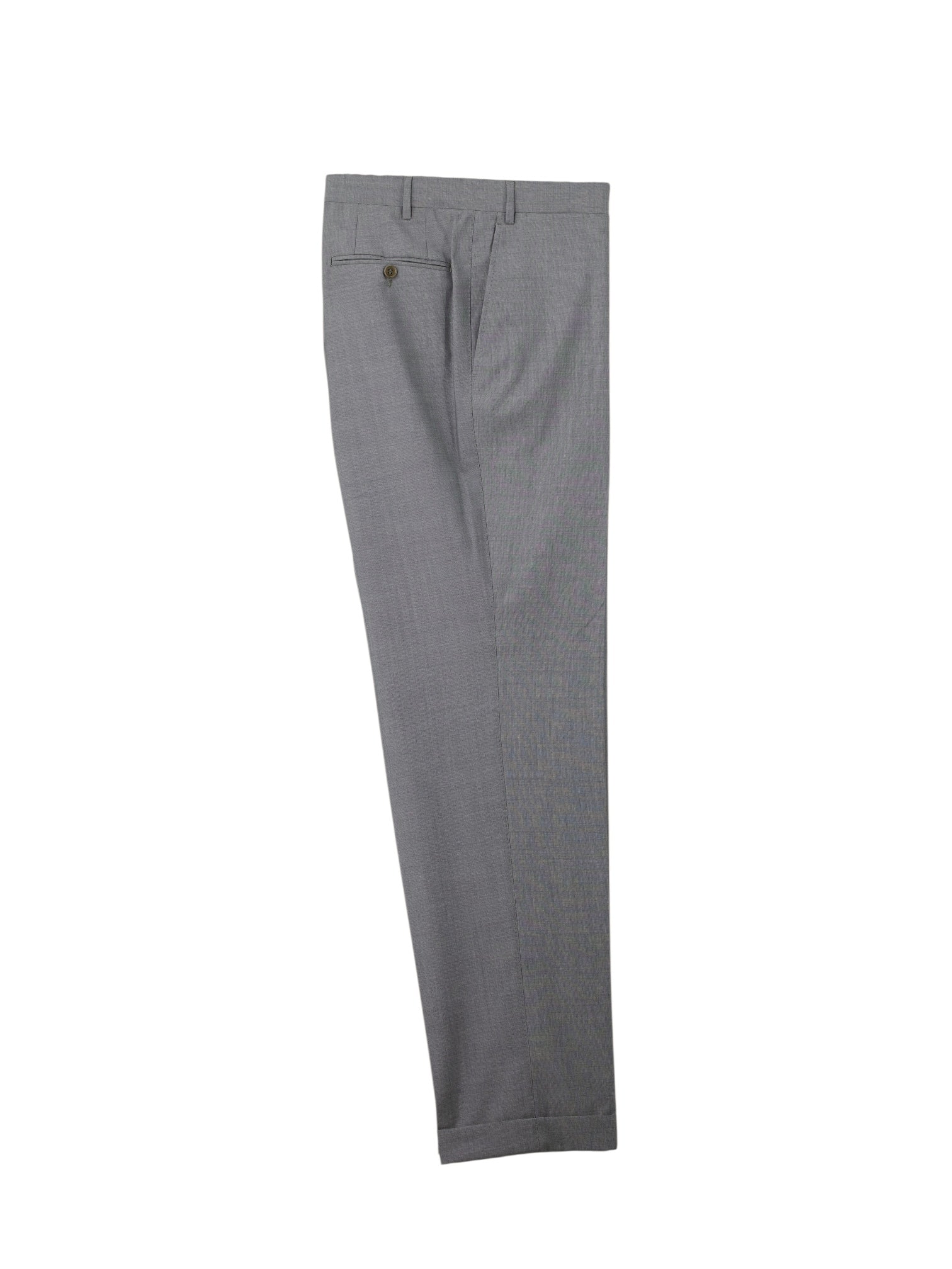Canali Grey Travel Wool Pinpoint Trousers