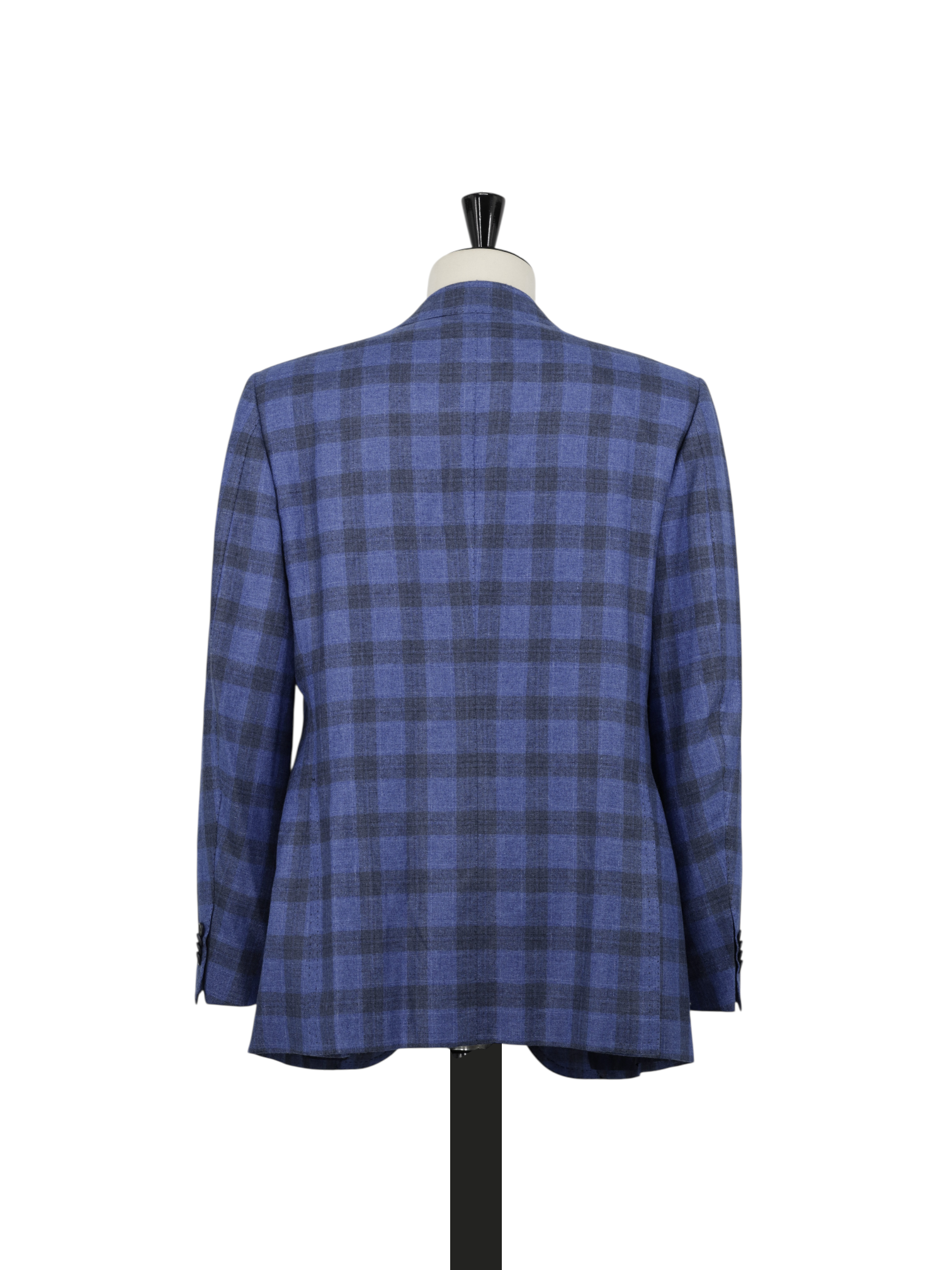 Cesare Attolini Azure Blue Silk & Cashmere Check Jacket