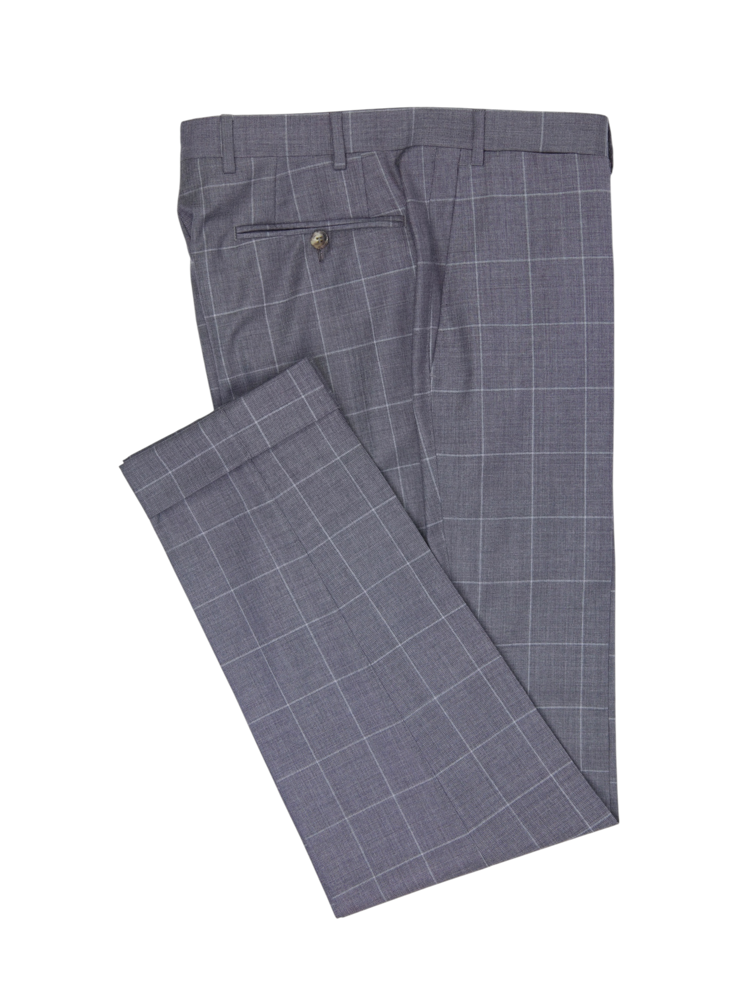 Canali Grey Wool Windowpane Suit + Extra Trousers