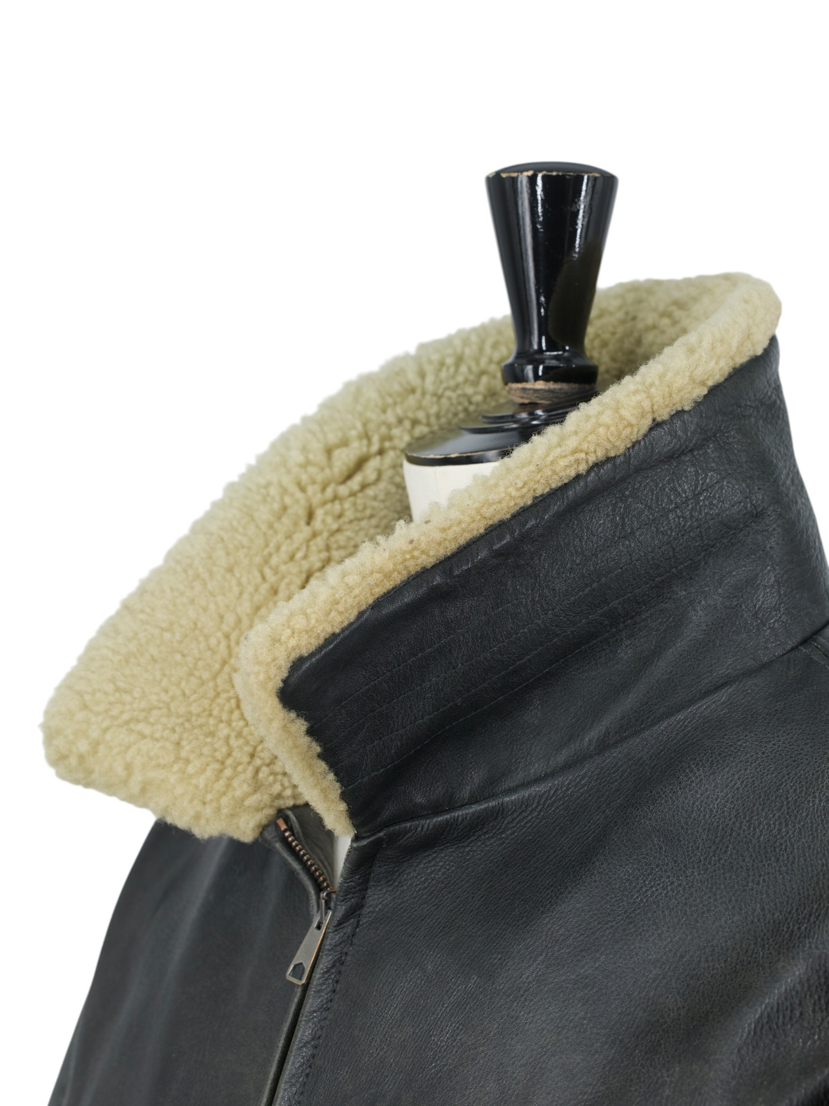 Ralph Lauren Dark Grey Vintage Cowhide & Sheepskin Lammy Pilot Jacket