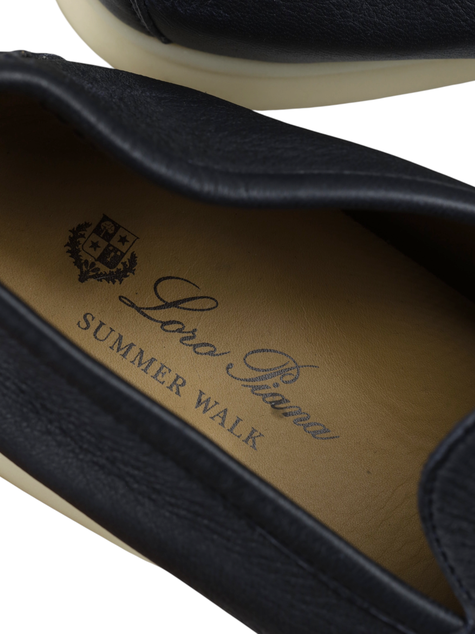 Loro Piana Dark Blue Elk Leather Summer Walk Loafers