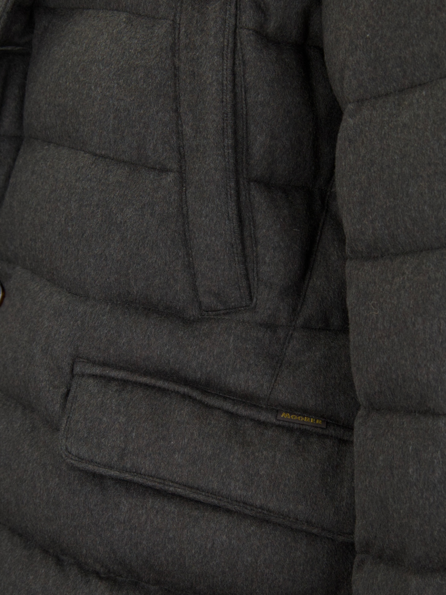 MooRER Dark Brown Wool & Cashmere Quilted "Costanzo" Parka