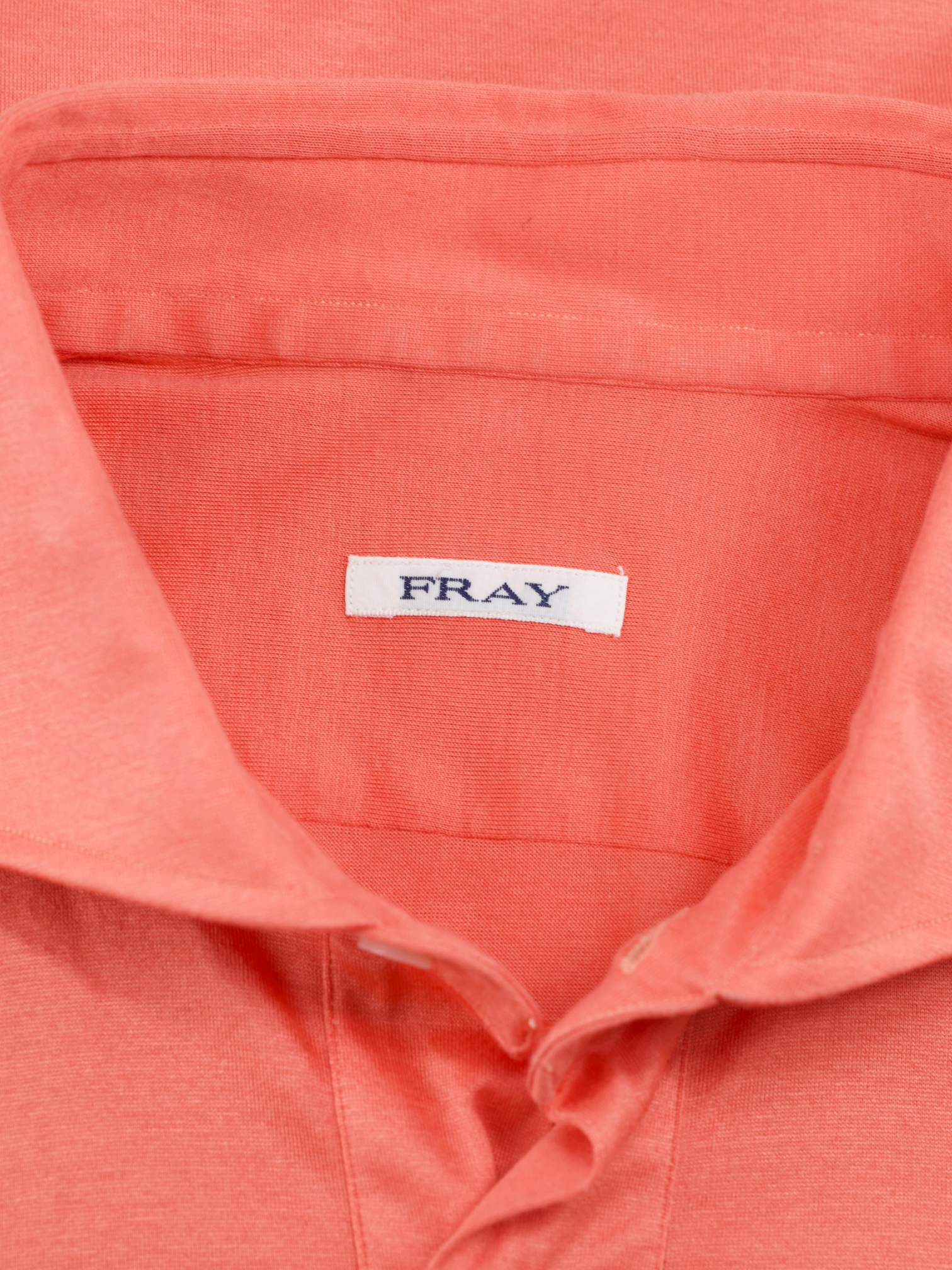 Fray Coral Red Mercerized-Cotton Short-Sleeve Polo