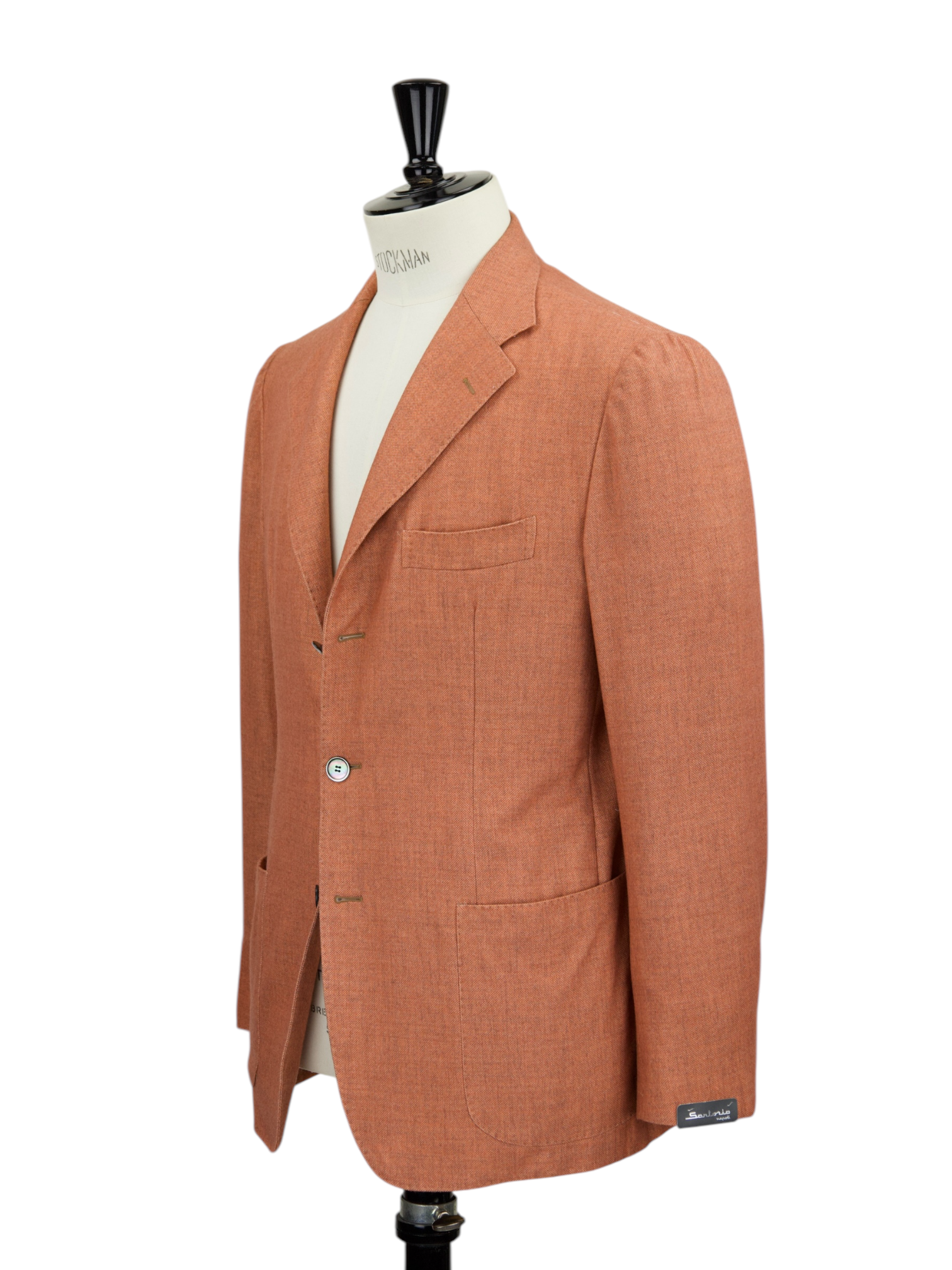 Sartorio Soft Coral Red Fleece Wool Jacket