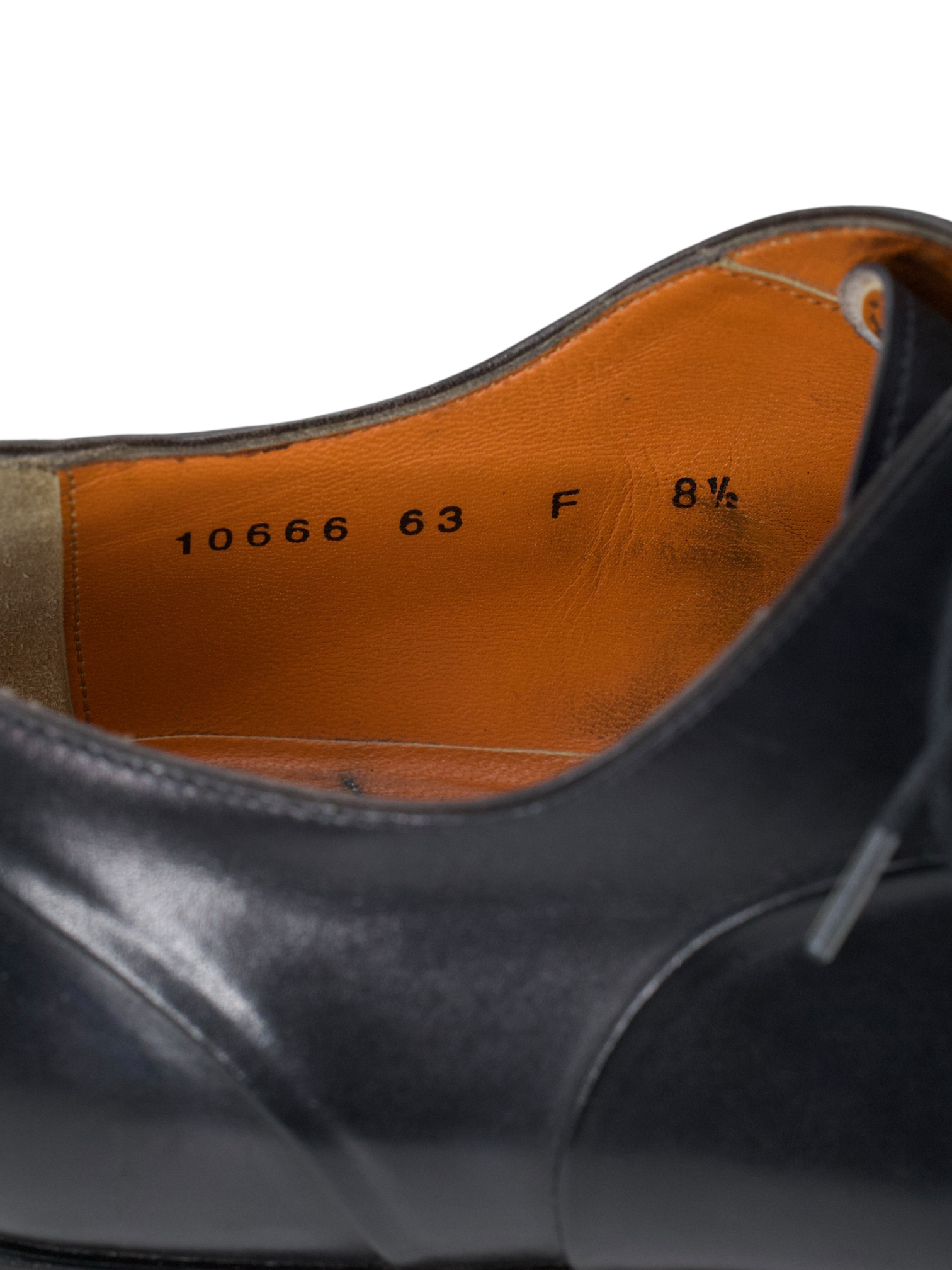 Santoni Black Handgrade Calfleather Captoe Oxford Lace-ups