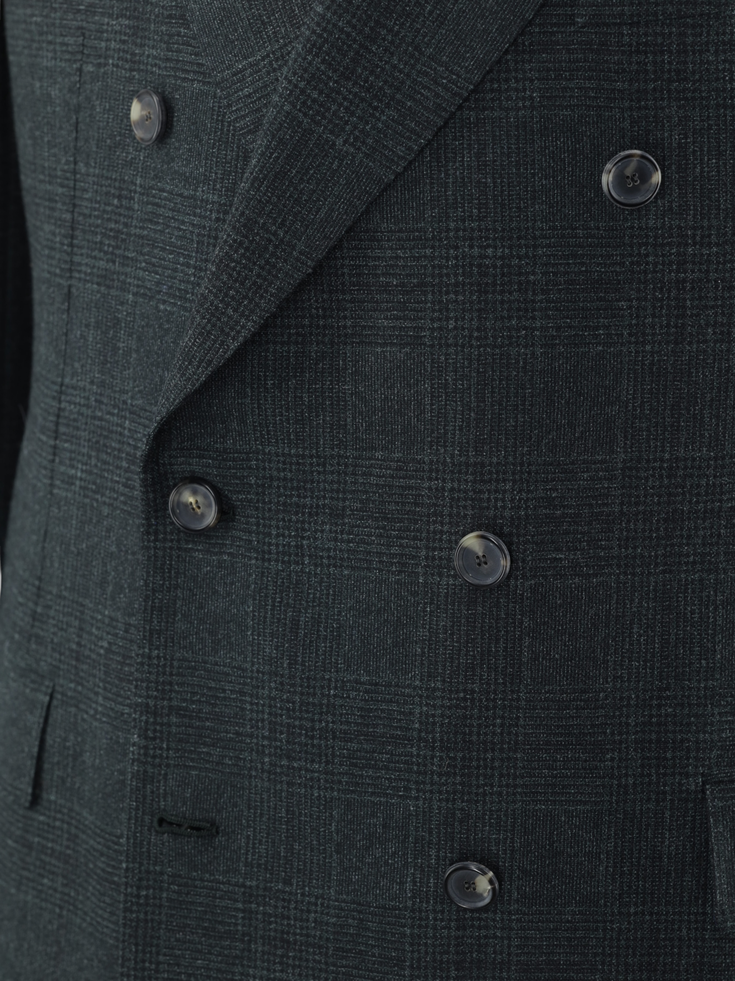 Cesare Attolini Forest Green Wool Double-Breasted Prince of Wales Jacket