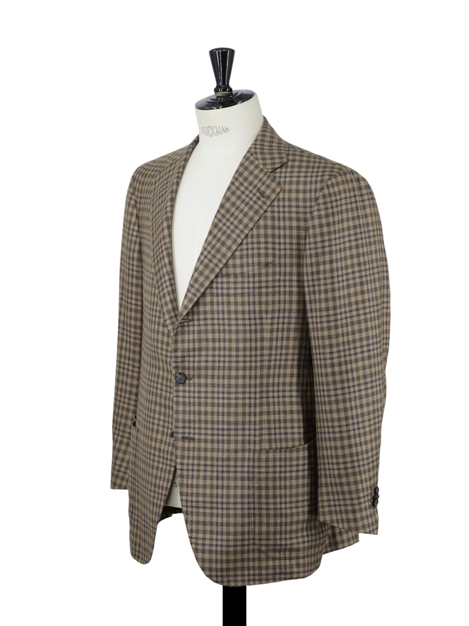 Cesare Attolini Brown & Orange Cashmere & Silk Tartan Jacket