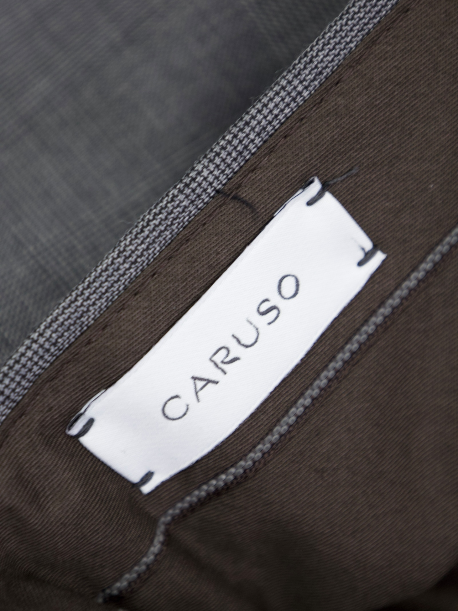 Caruso Grey Wool Glenplaid Check Trousers