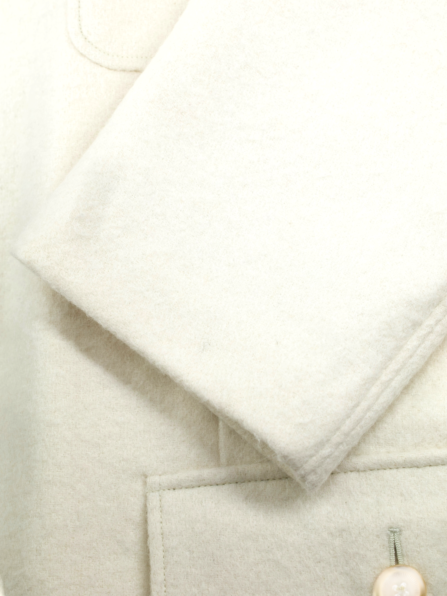 Caruso Offwhite Baby Alpaca, Wool & Stretch Overshirt Coat