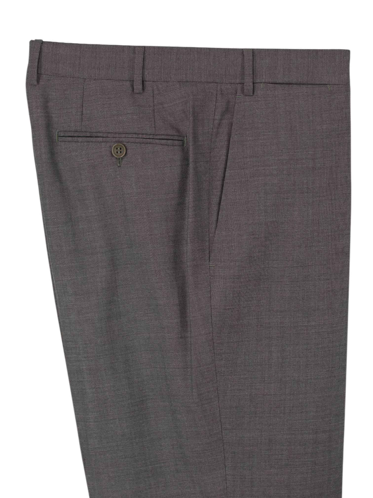 Canali Grey Waterrepellent Wool Travel Pinpoint Trousers